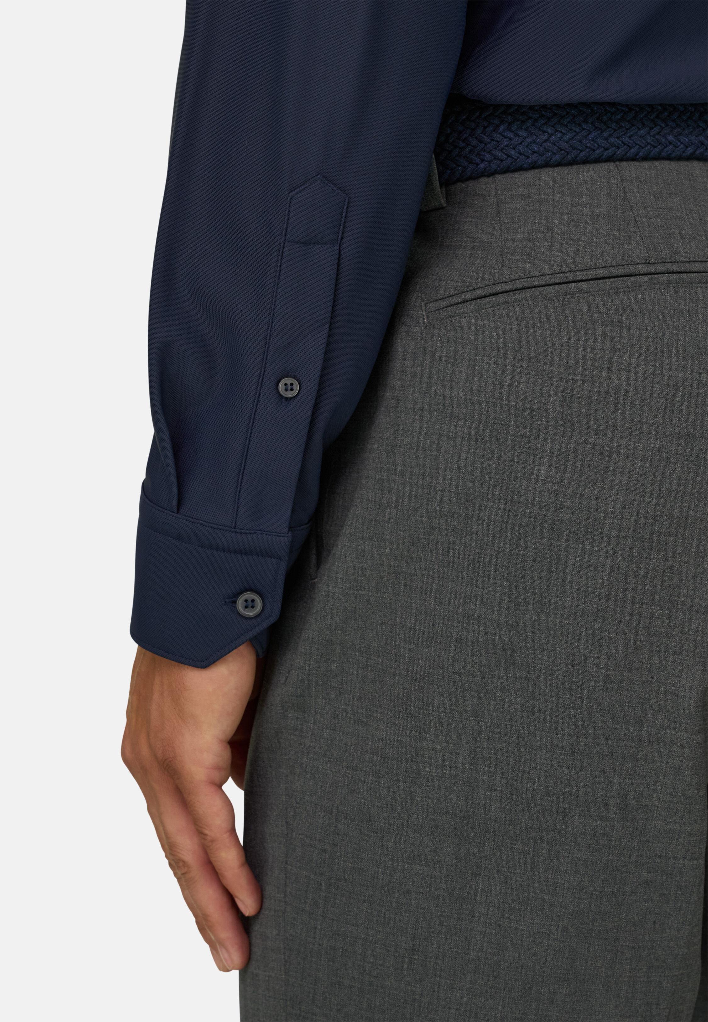 Shirt in Stretch Nylon B Tech Slim Fit Navy blue, Navy blue, large image number 3