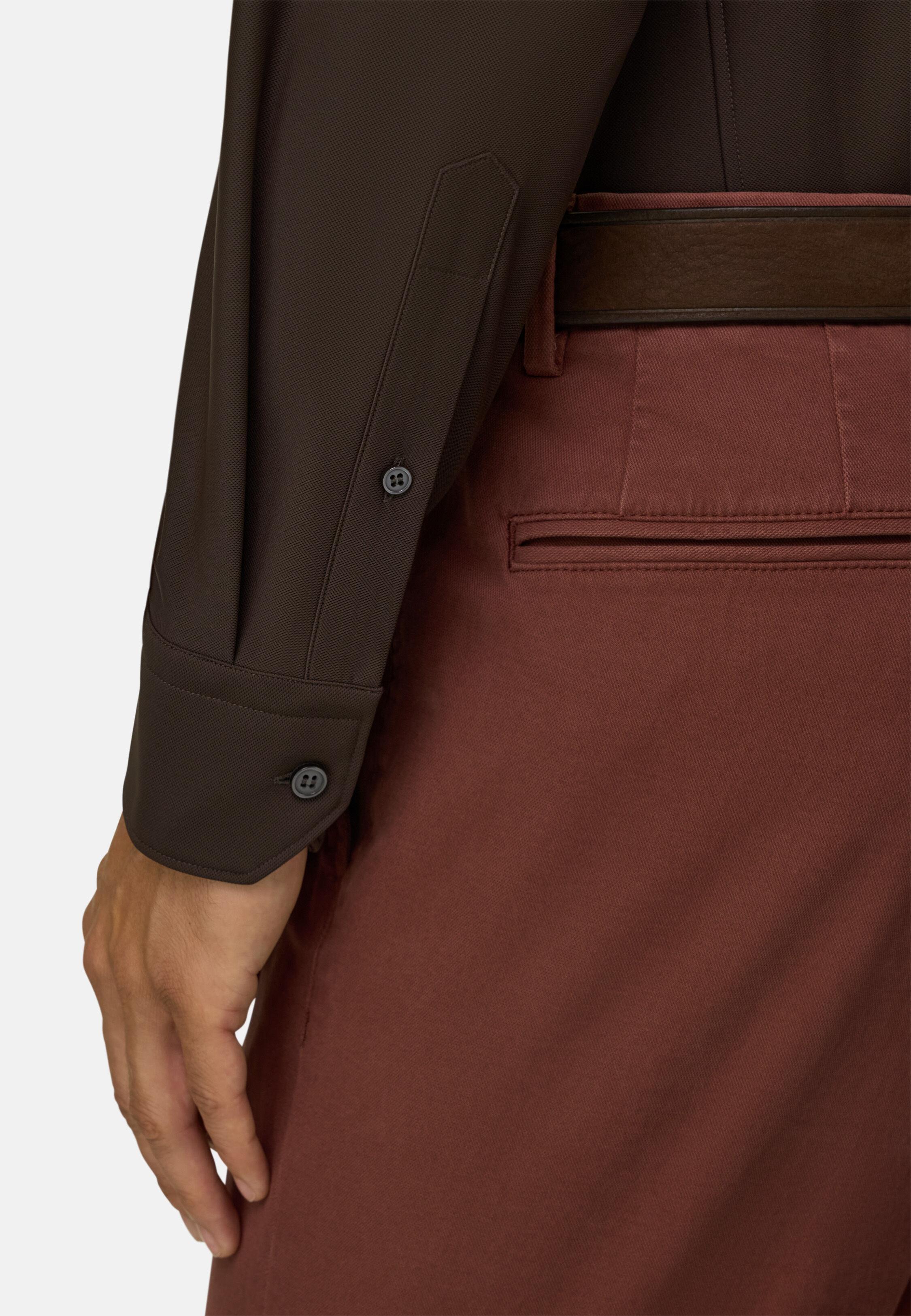 Shirt in Stretch Nylon B Tech Slim Fit Dark brown, Dark brown, medium