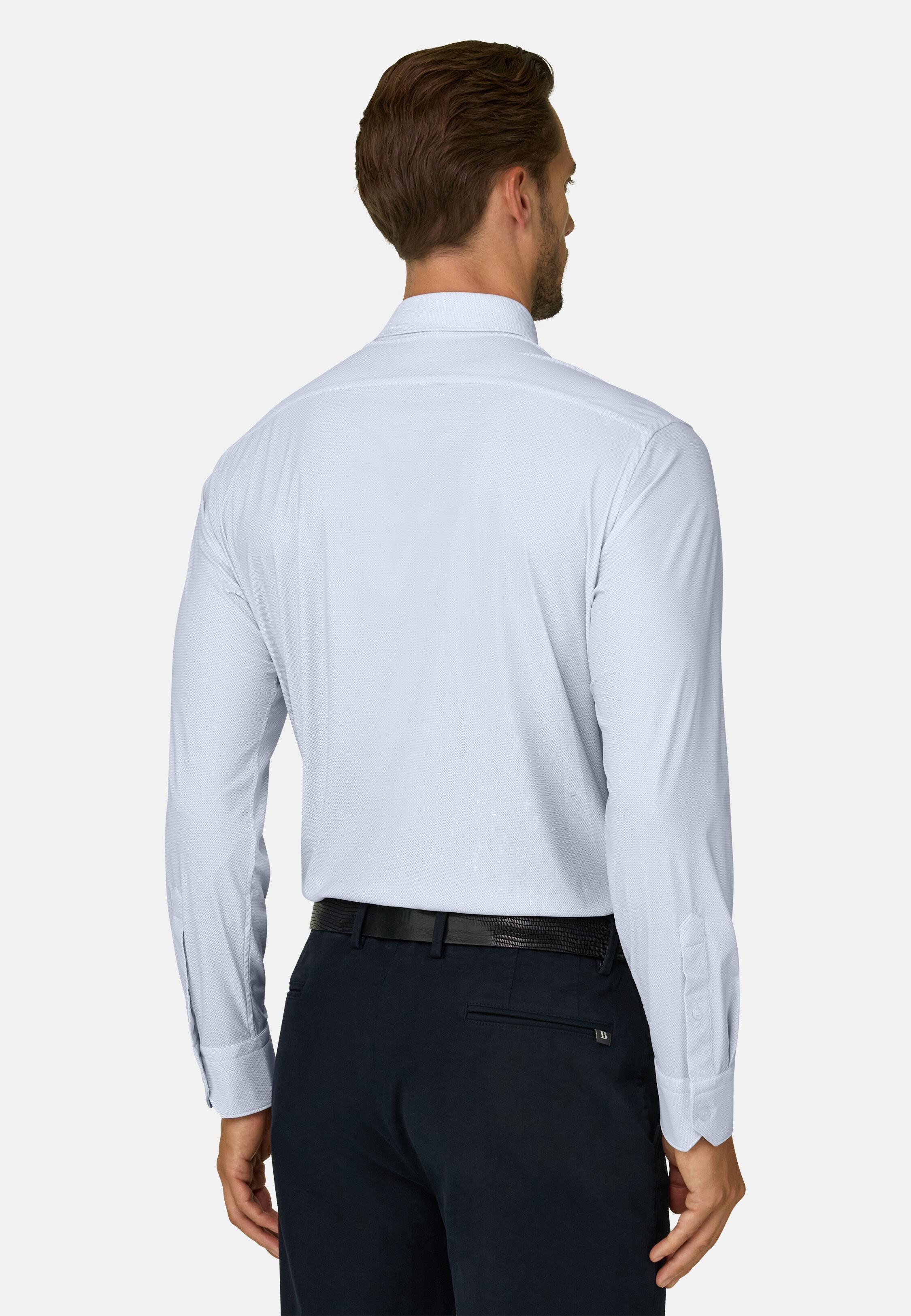 Shirt Micro Patterned Nylon Stretch Slim Fit B Tech Light Blue, Light Blue, large image number 4