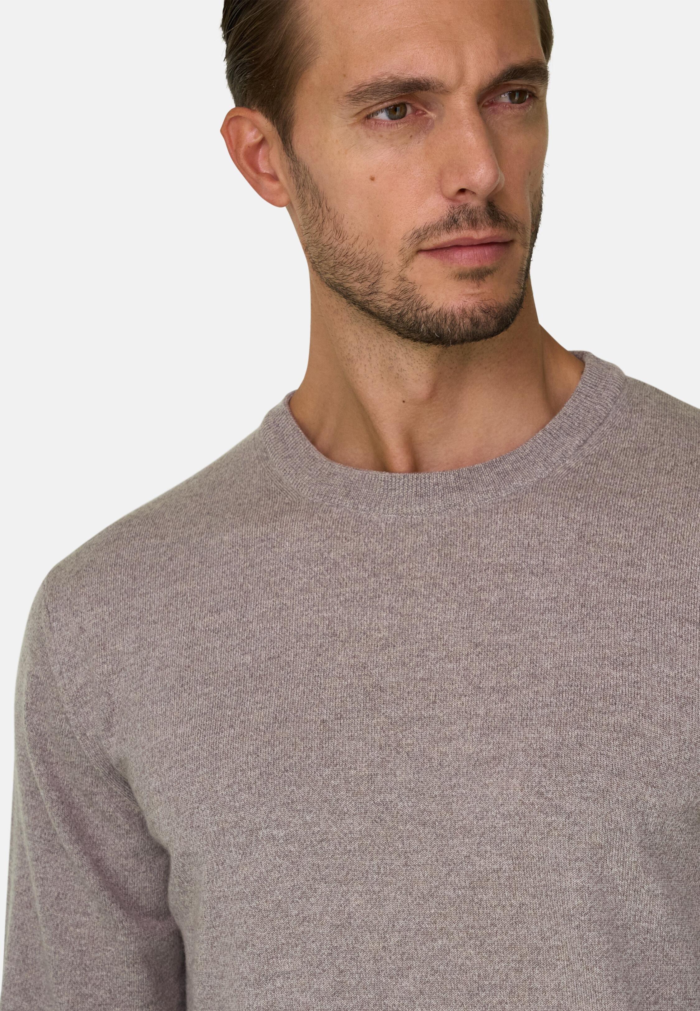 Crew Neck Jumper in Merino Wool Cashwool&reg; Moulin&eacute; , Sand, medium