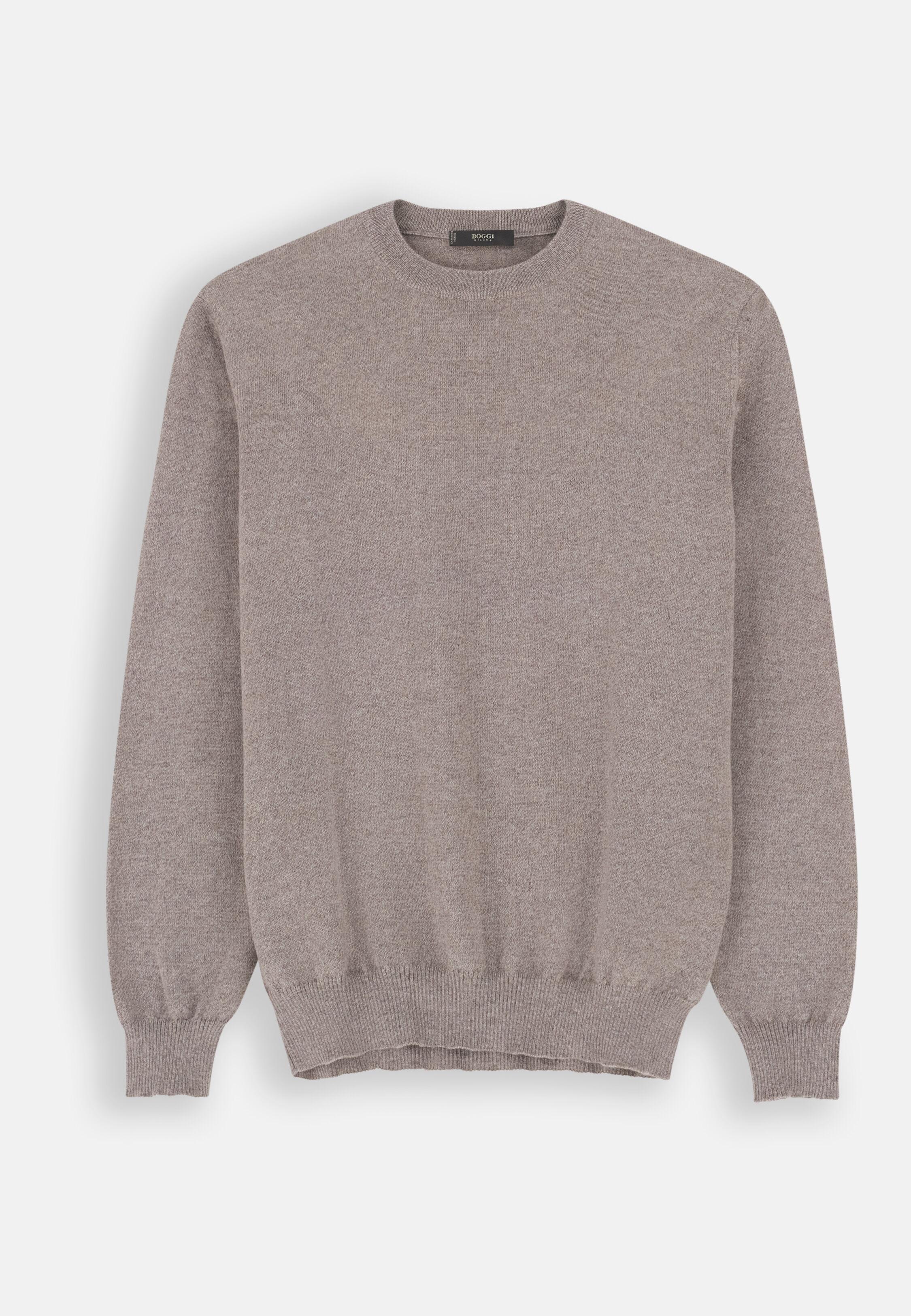 Crew Neck Jumper in Merino Wool Cashwool&reg; Moulin&eacute; , Sand, medium