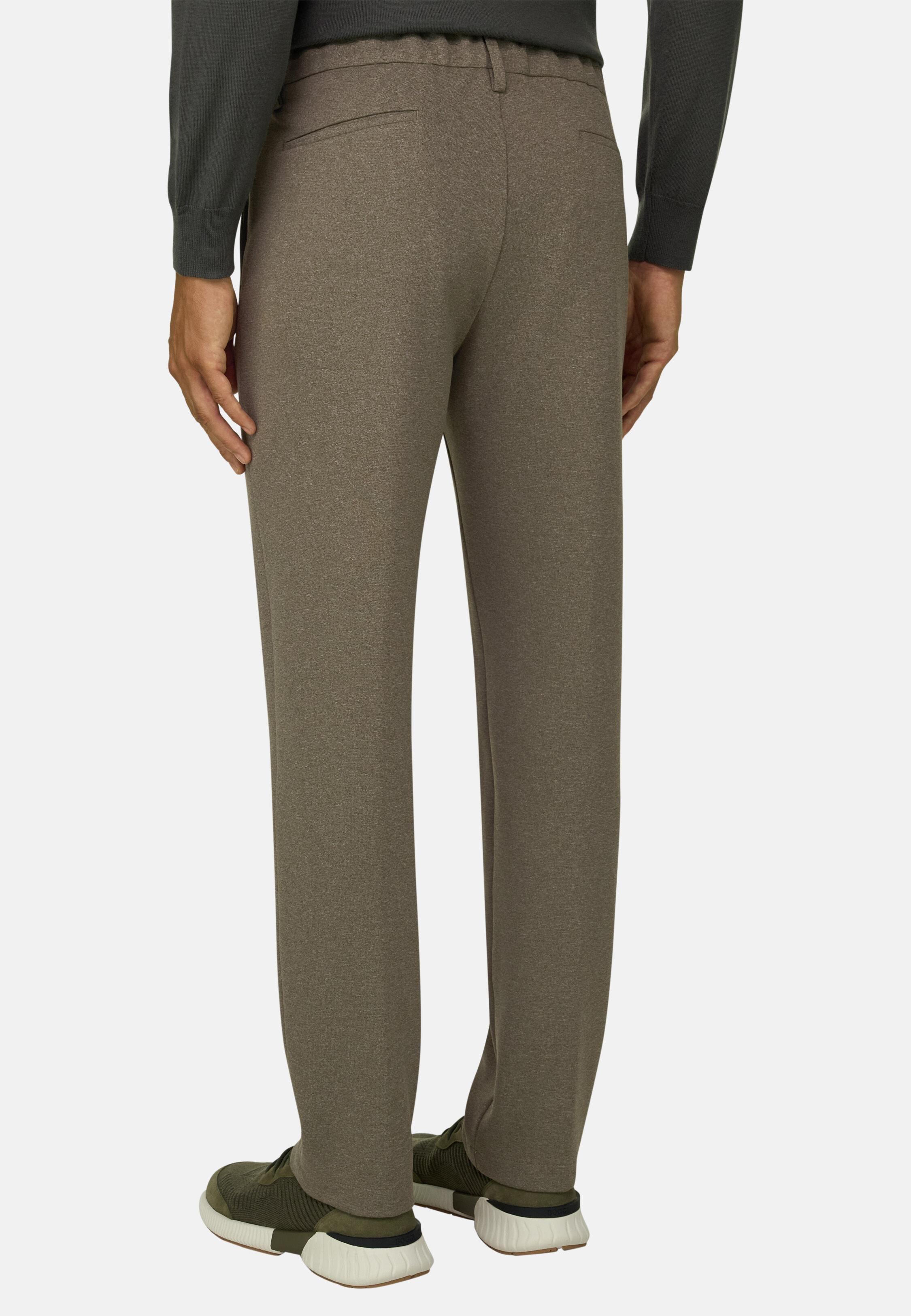 Trousers in Cotton Blend Jersey, Brown, Brown, large image number 5