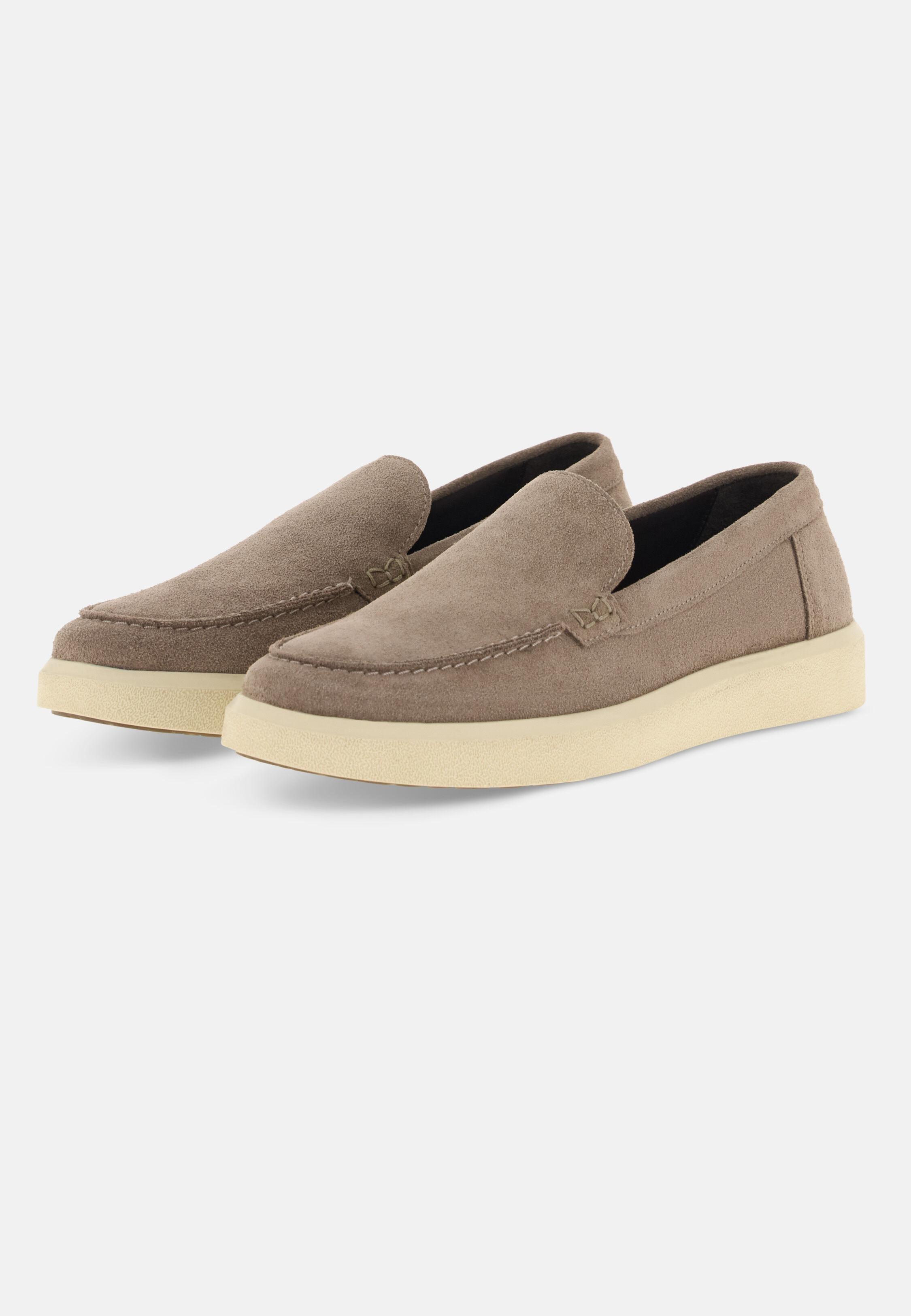 Stratus Loafers In Suede Leather Taupe, Taupe, medium