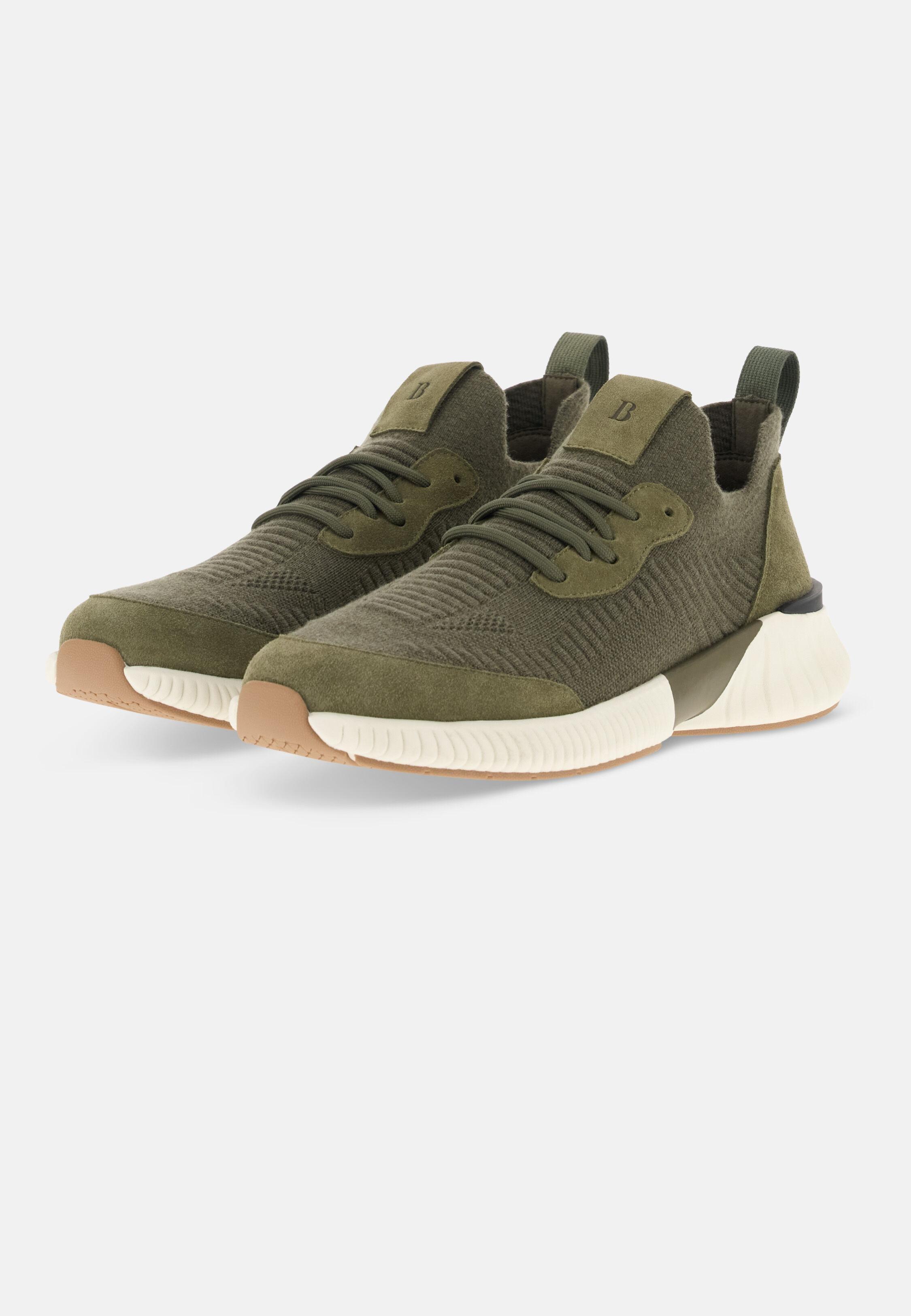 Willow Trainers in Wool Blend Green, Green, medium