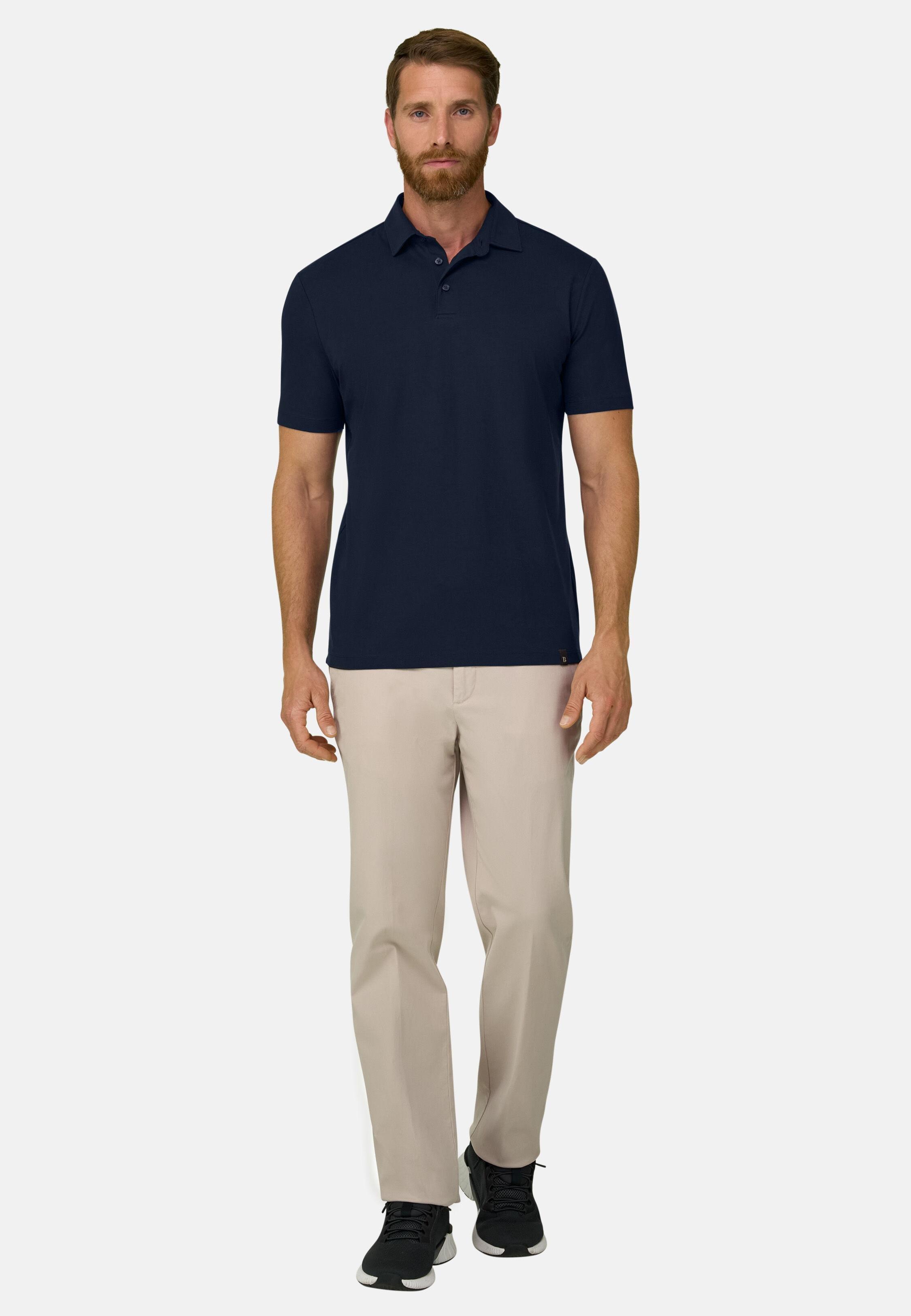 بولو من جيرسيه قطن سوبيما المطاطي أزرق كحلي, Navy blue, medium