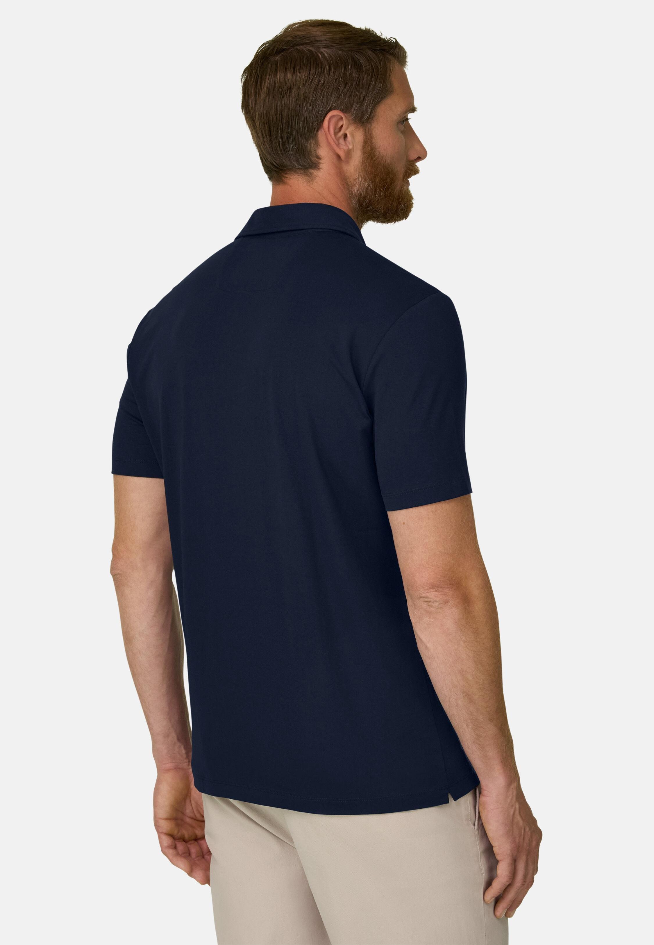 بولو من جيرسيه قطن سوبيما المطاطي أزرق كحلي, Navy blue, medium