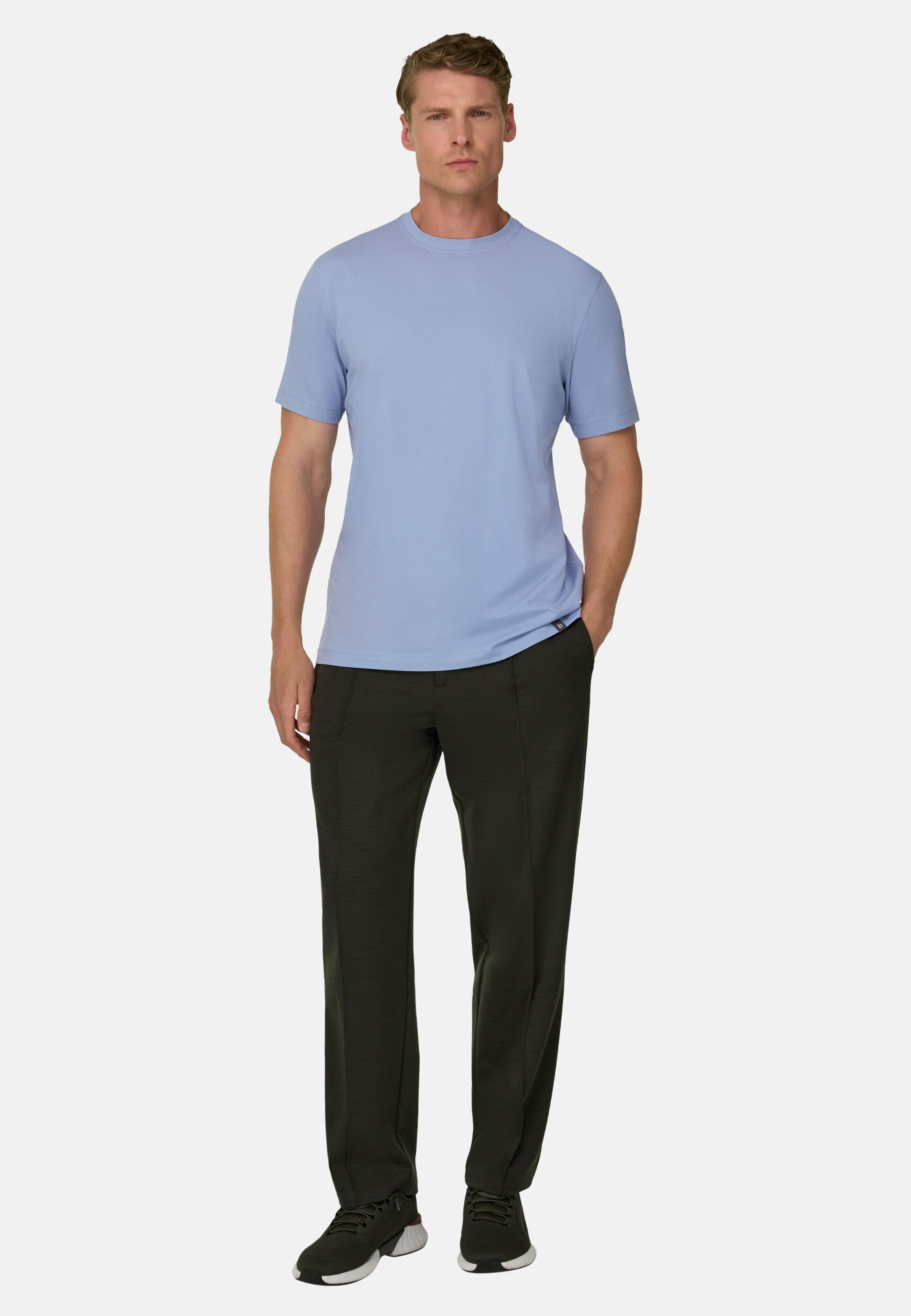 تي شيرت من جيرسيه قطن سوبيما المطاطي أزرق فاتح, Light Blue, medium