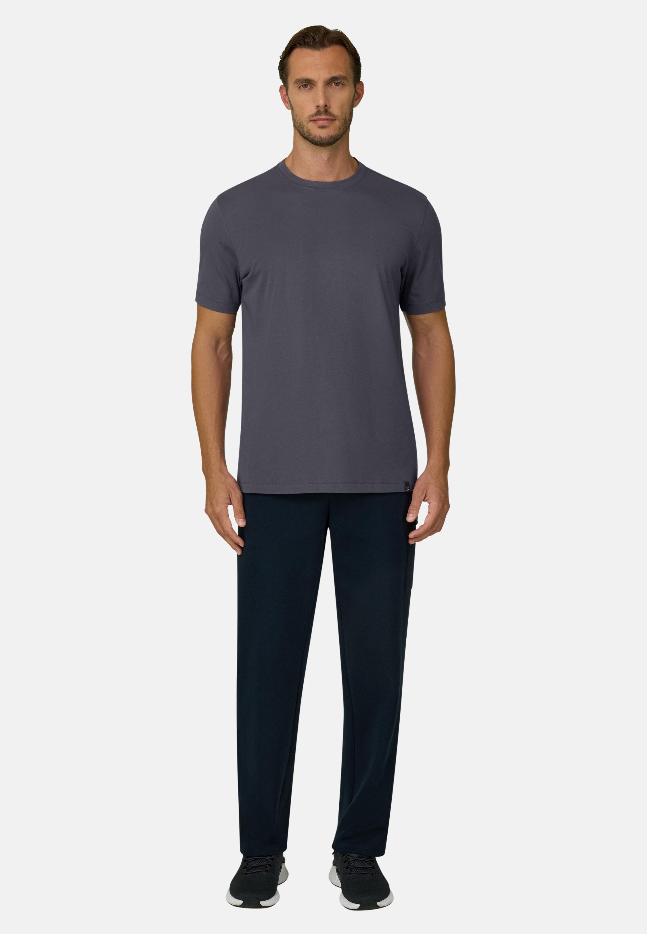 تي شيرت من جيرسيه قطن سوبيما المطاطي رمادي داكن, Dark Grey, medium