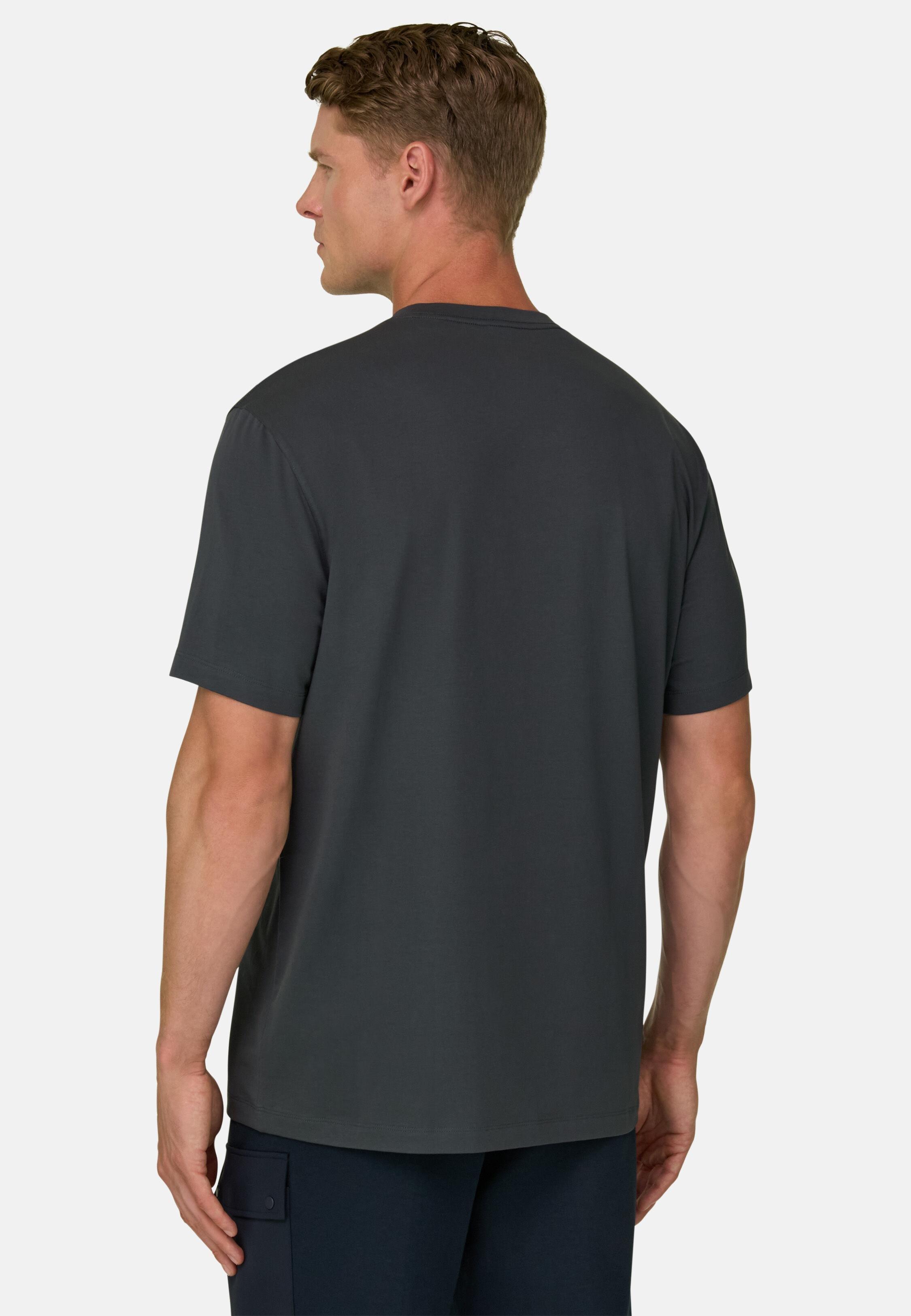 T-Shirt in Stretch Supima Cotton Jersey, Dark Green, 3901_DKGE, large image number 2