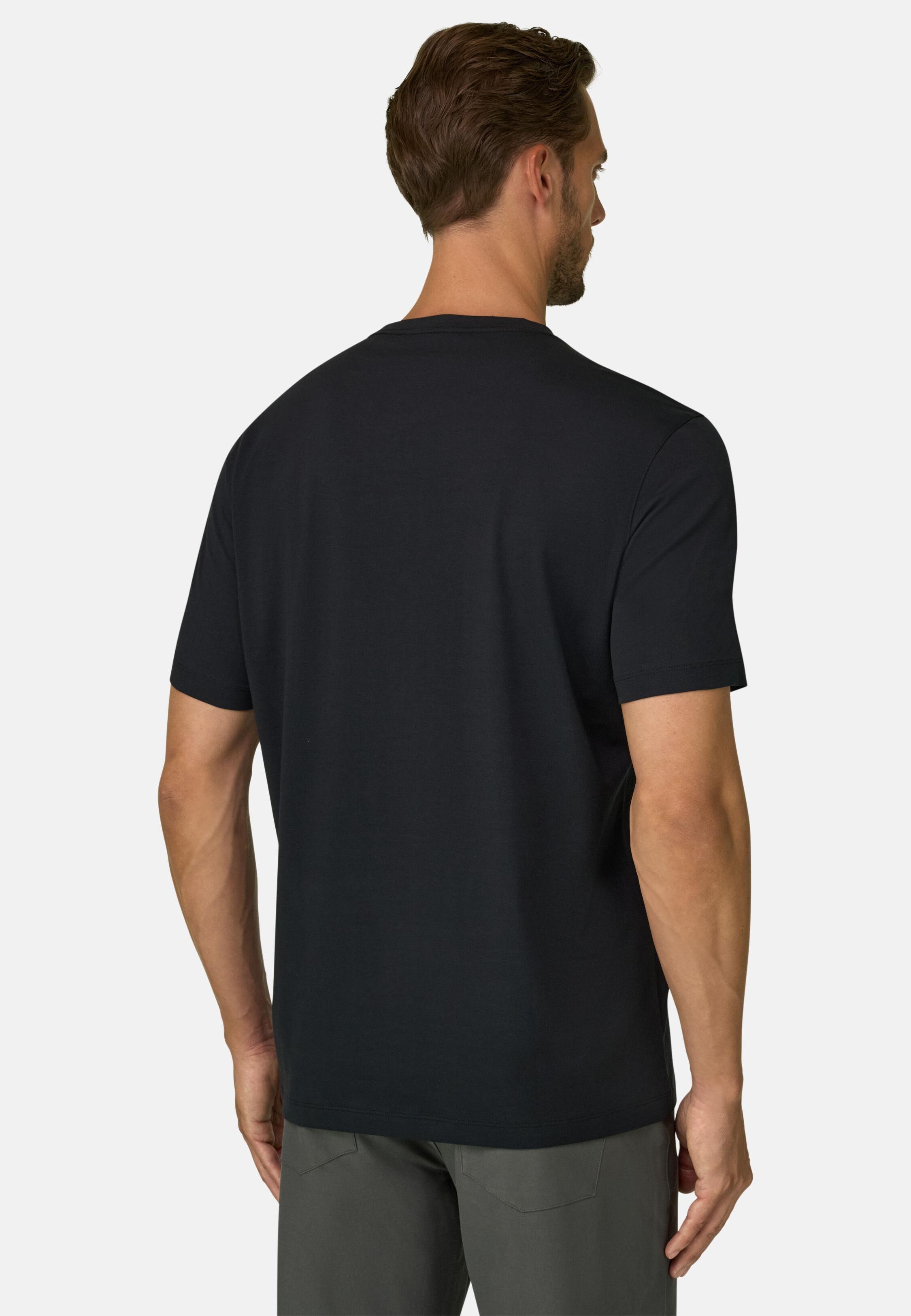 T-Shirt in Stretch Supima Cotton Jersey, Black, Black, large image number 3