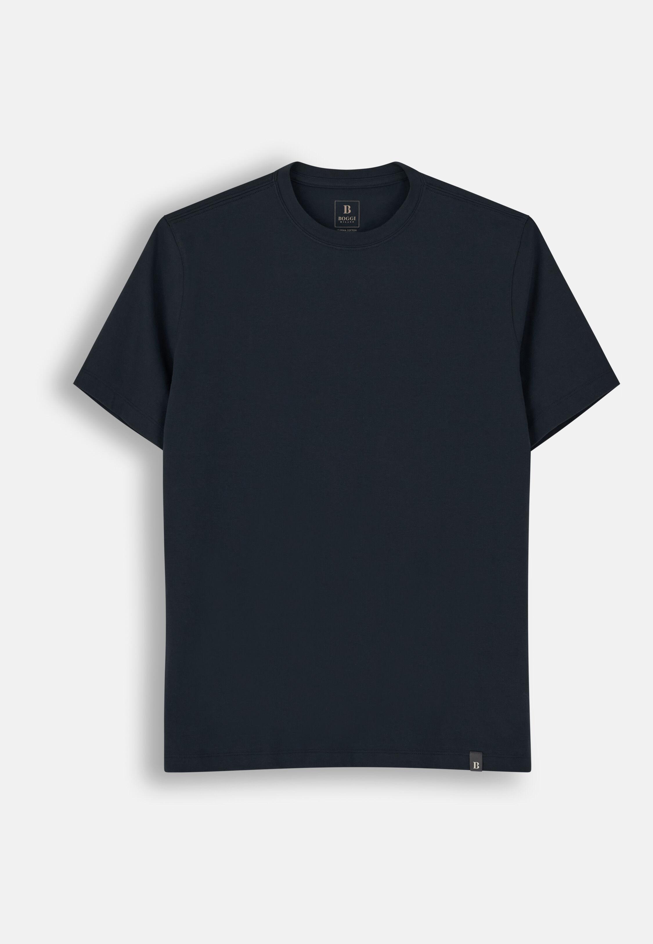 T-Shirt in Stretch Supima Cotton Jersey, Black, Black, large image number 4