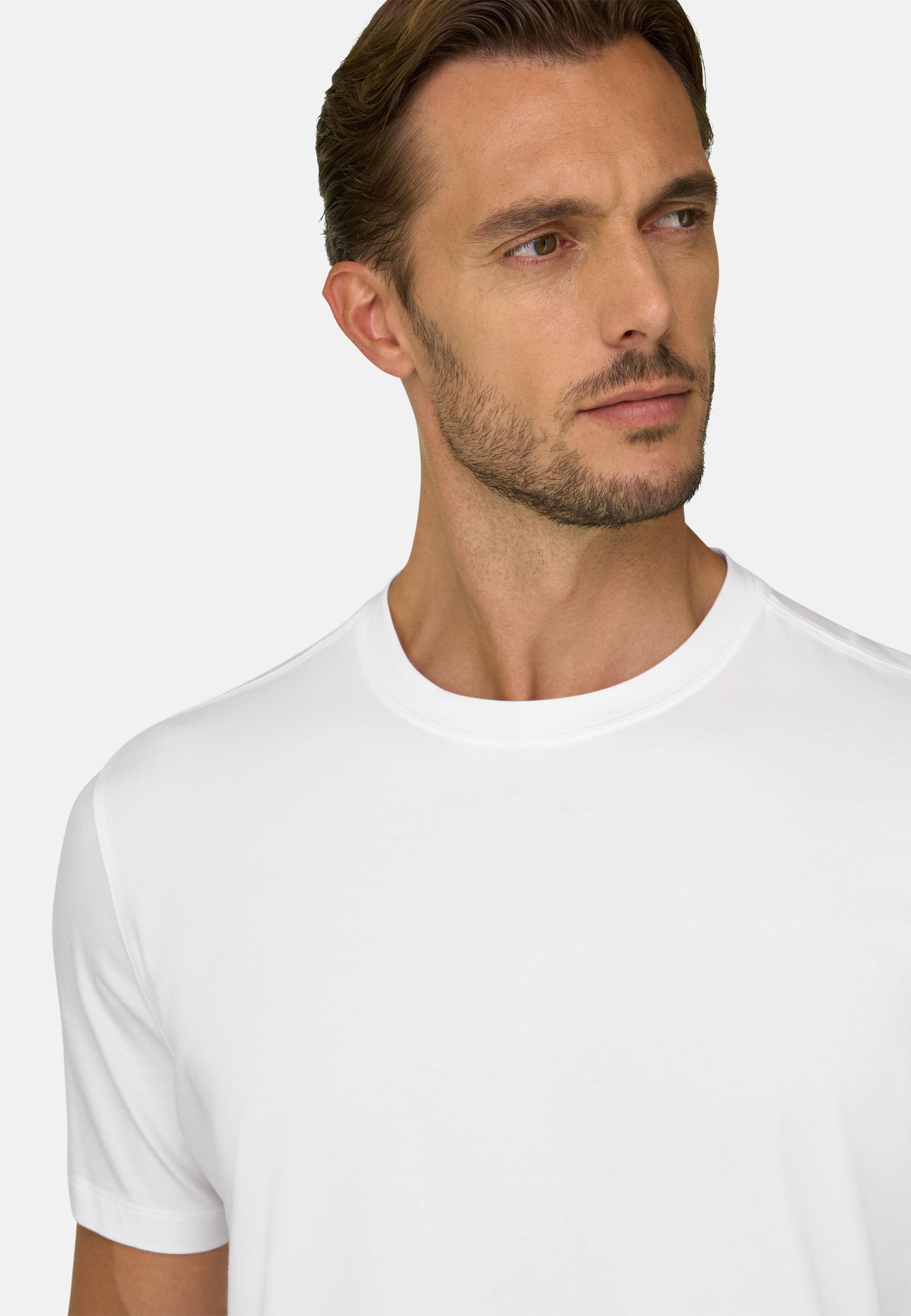 تي شيرت من جيرسيه قطن سوبيما المطاطي أبيض, White, large image number 1