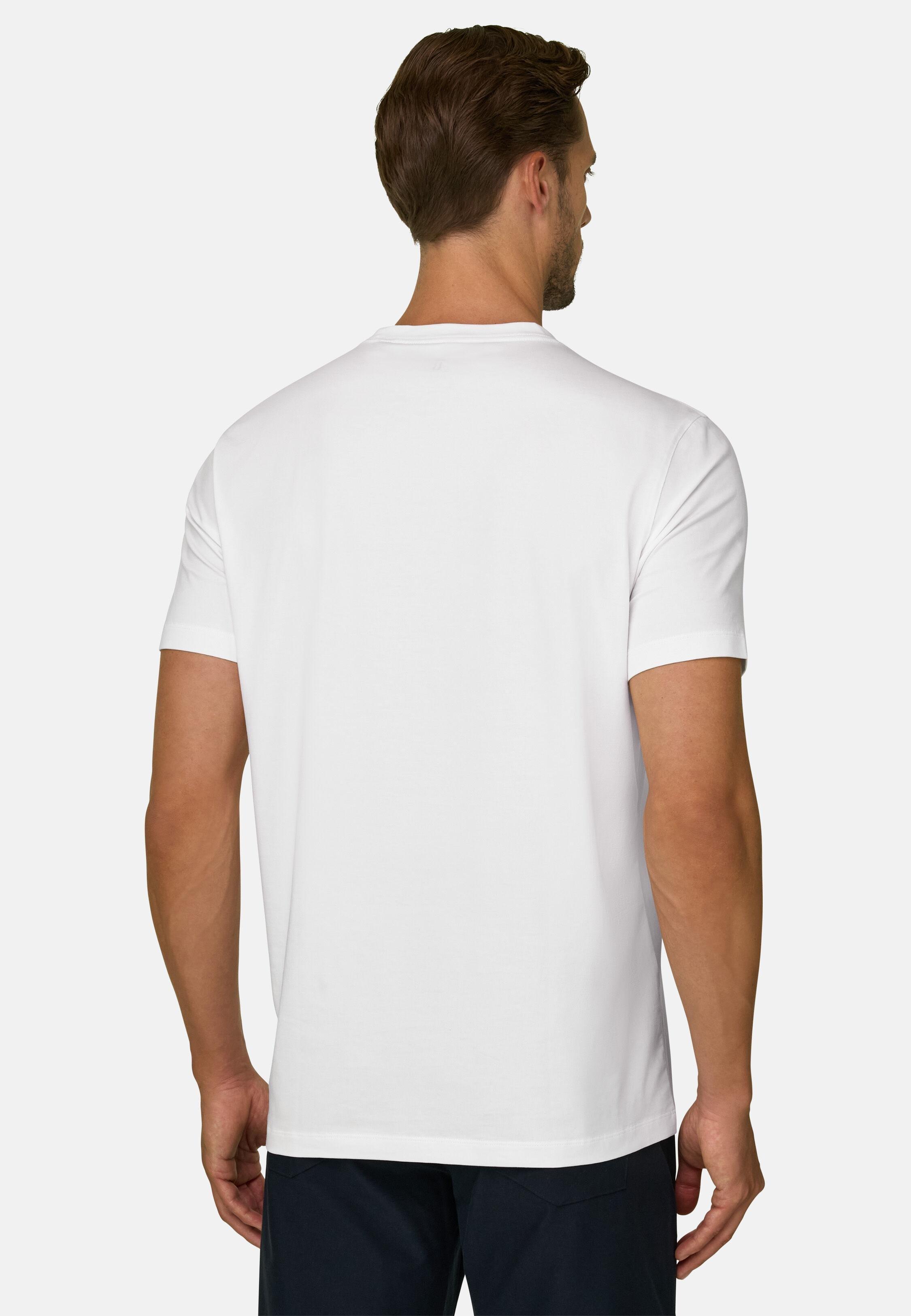 تي شيرت من جيرسيه قطن سوبيما المطاطي أبيض, White, large image number 2