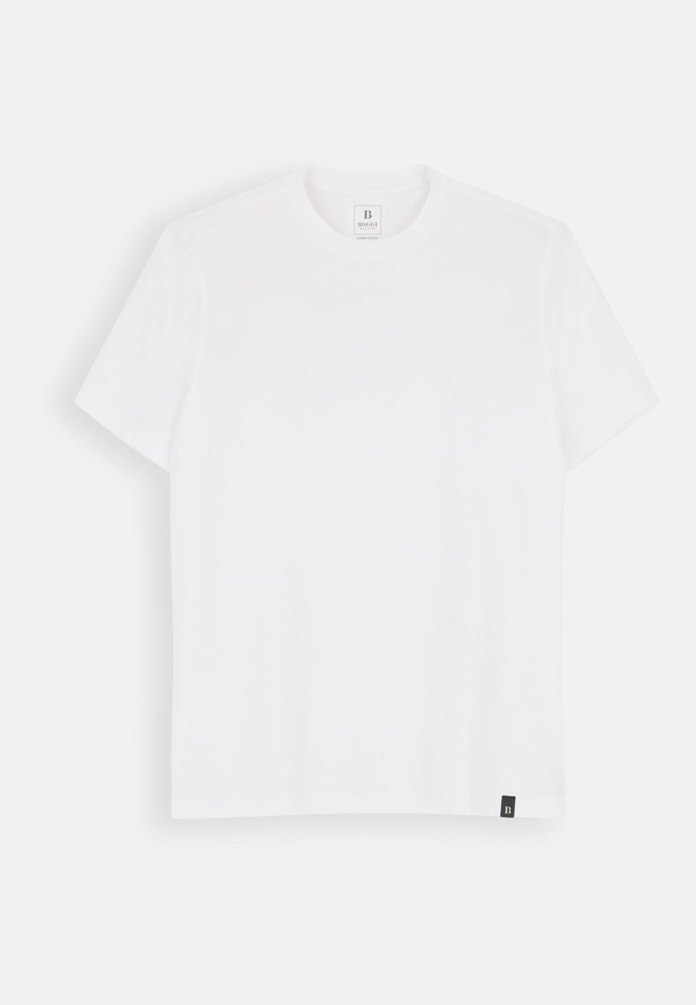 تي شيرت من جيرسيه قطن سوبيما المطاطي أبيض, White, large image number 3