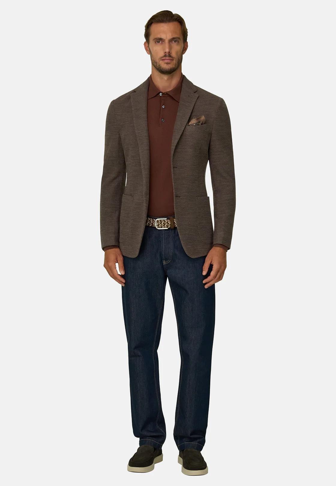 Blazer Micro Structured Wool Brown, Brown, medium