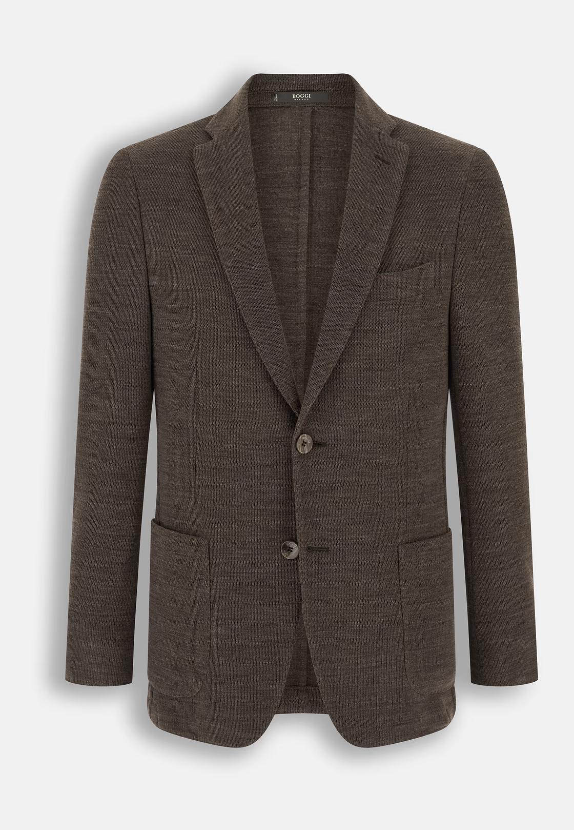 Blazer Micro Structured Wool Brown, Brown, large image number 4