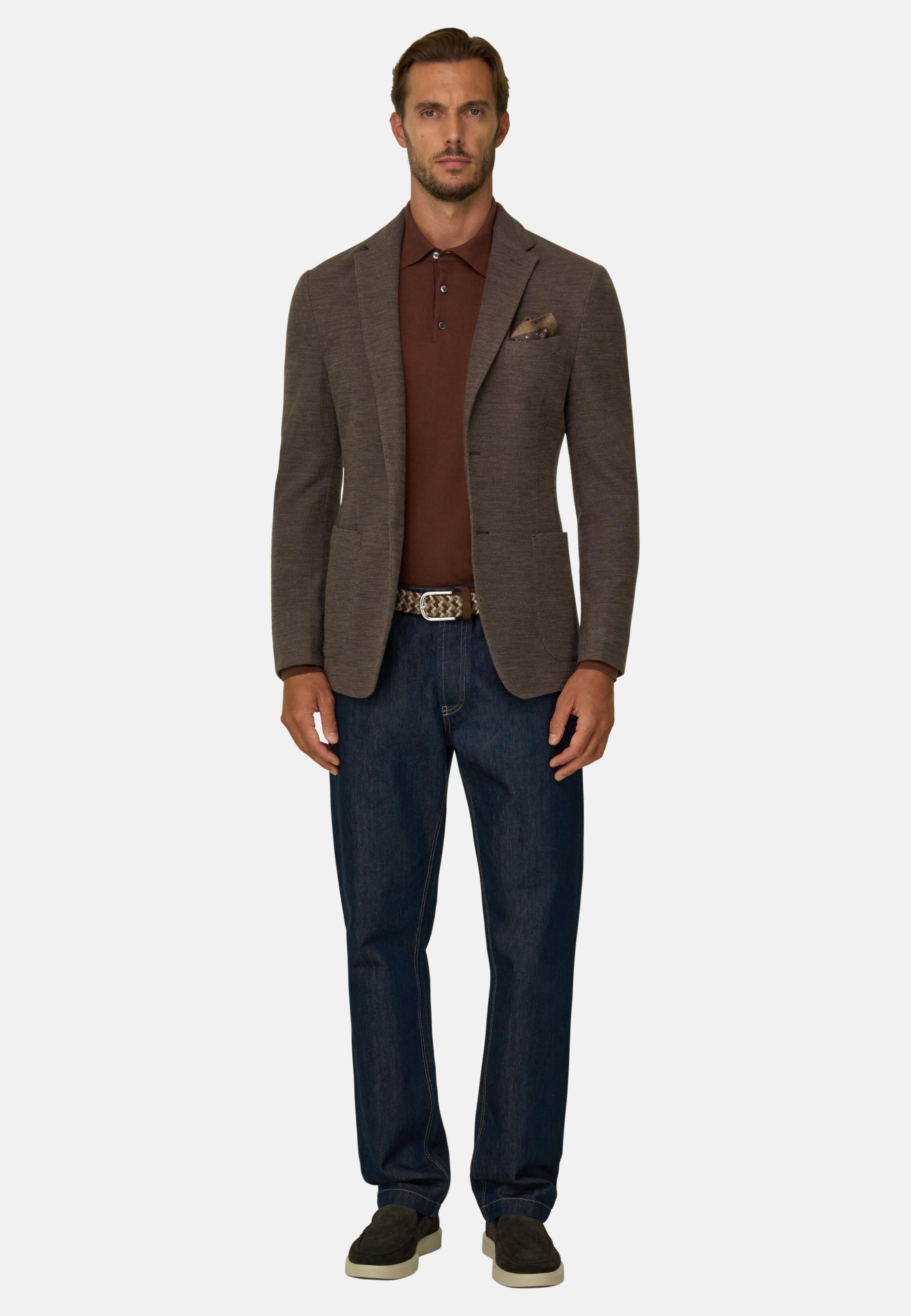 Blazer Micro Structured Wool Brown, Brown, large image number 5
