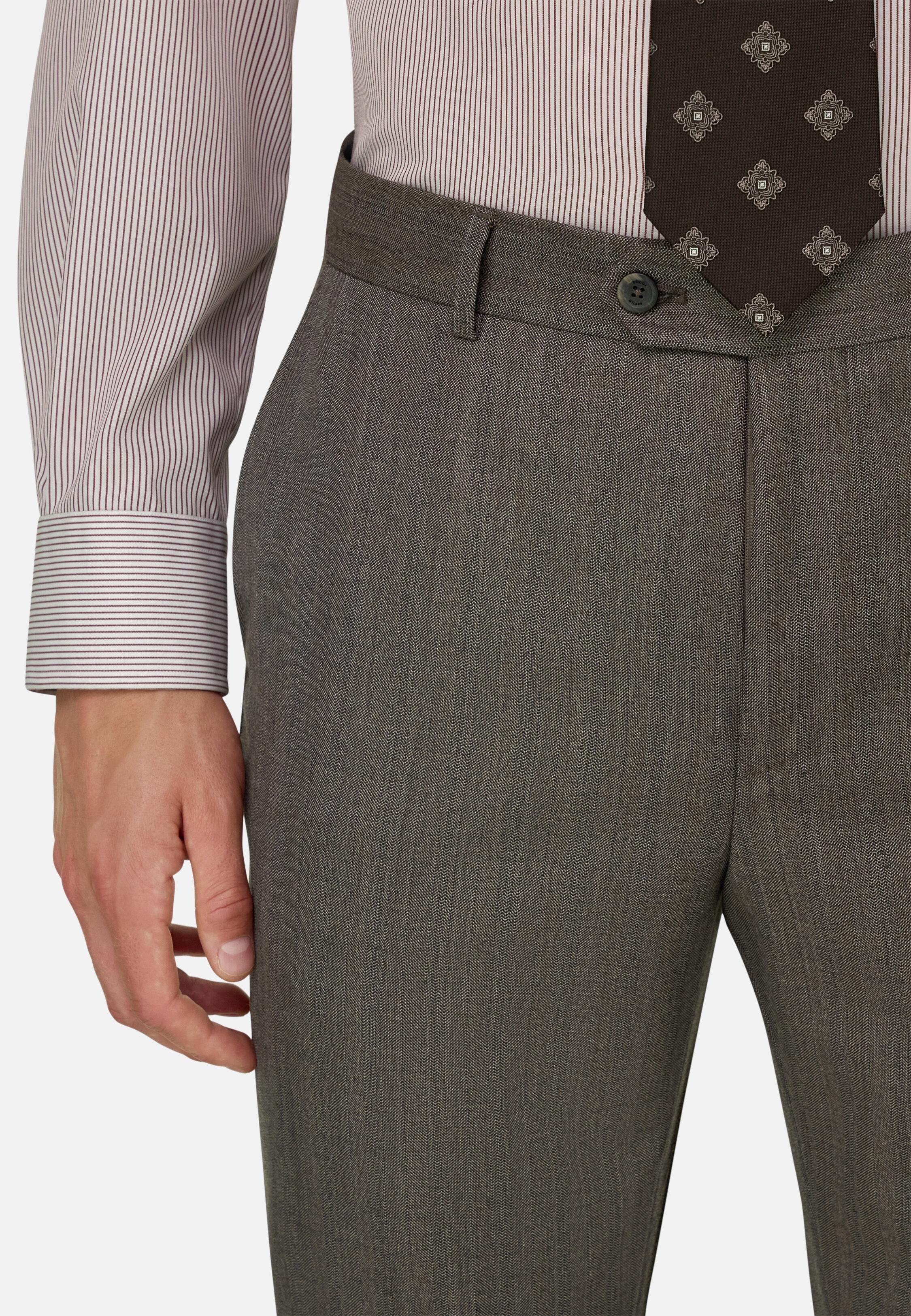 Suit Herringbone in Wool Cashmere, Taupe, Taupe, large image number 1