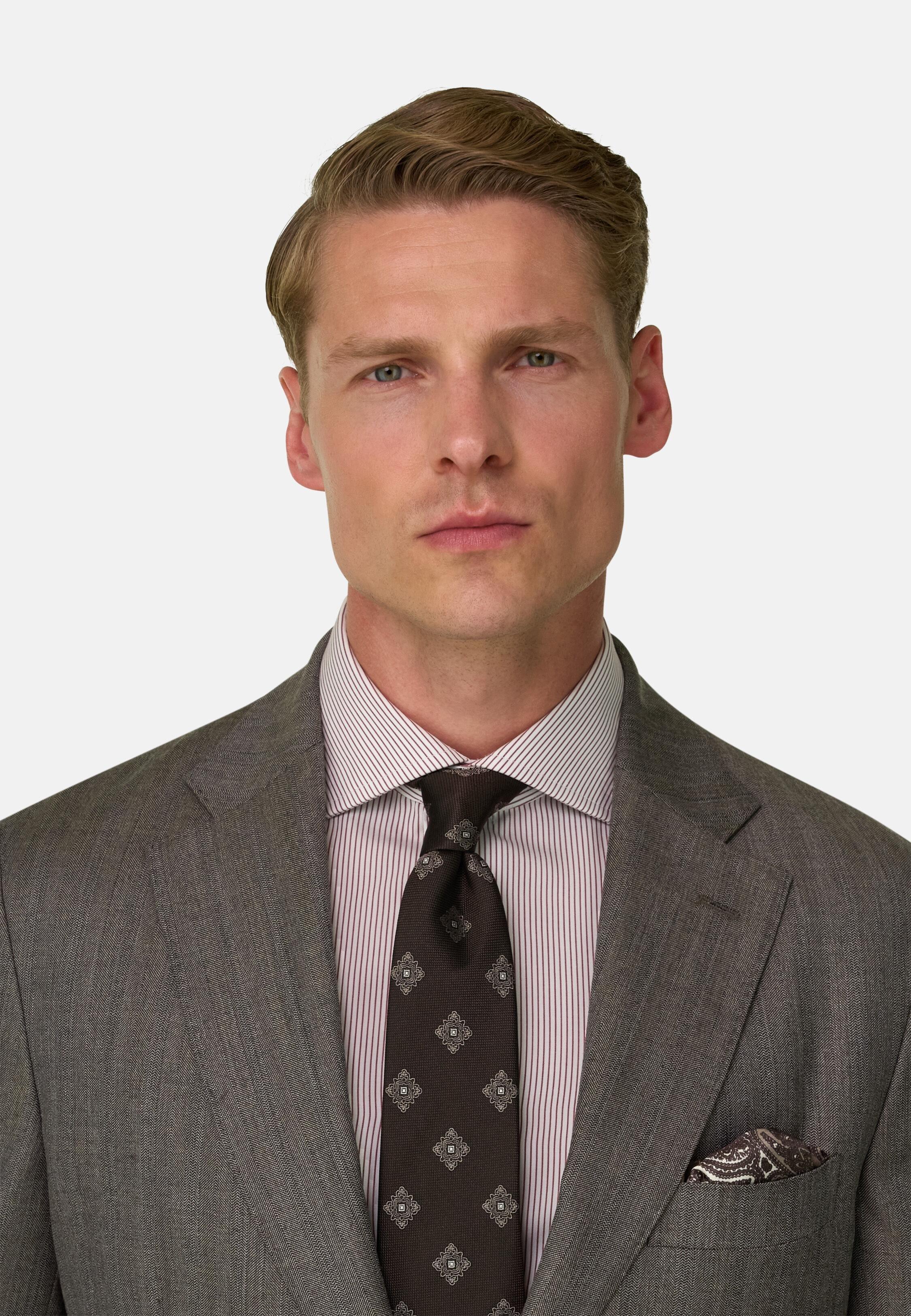 Suit Herringbone in Wool Cashmere, Taupe, Taupe, large image number 2