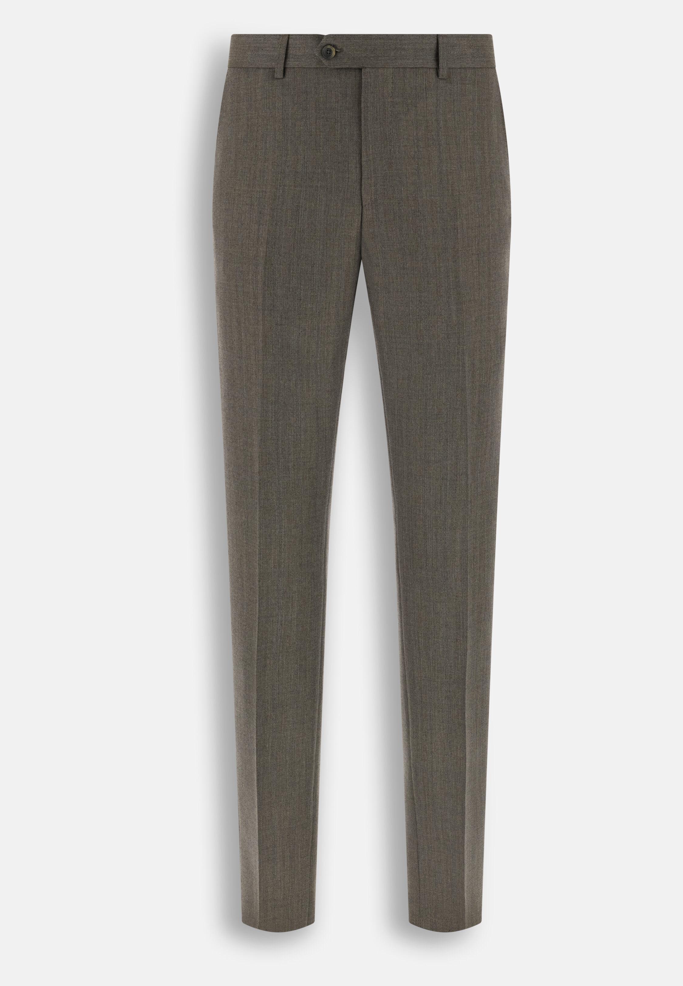 Suit Herringbone in Wool Cashmere, Taupe, Taupe, large image number 5