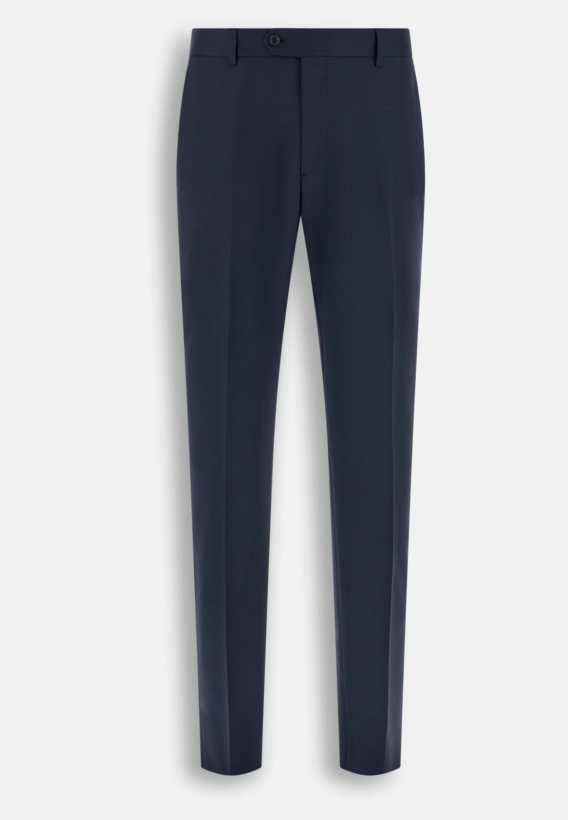 بدلة بنقشة دقيقة من الصوف المطاطي أزرق كحلي, Navy blue, large image number 5