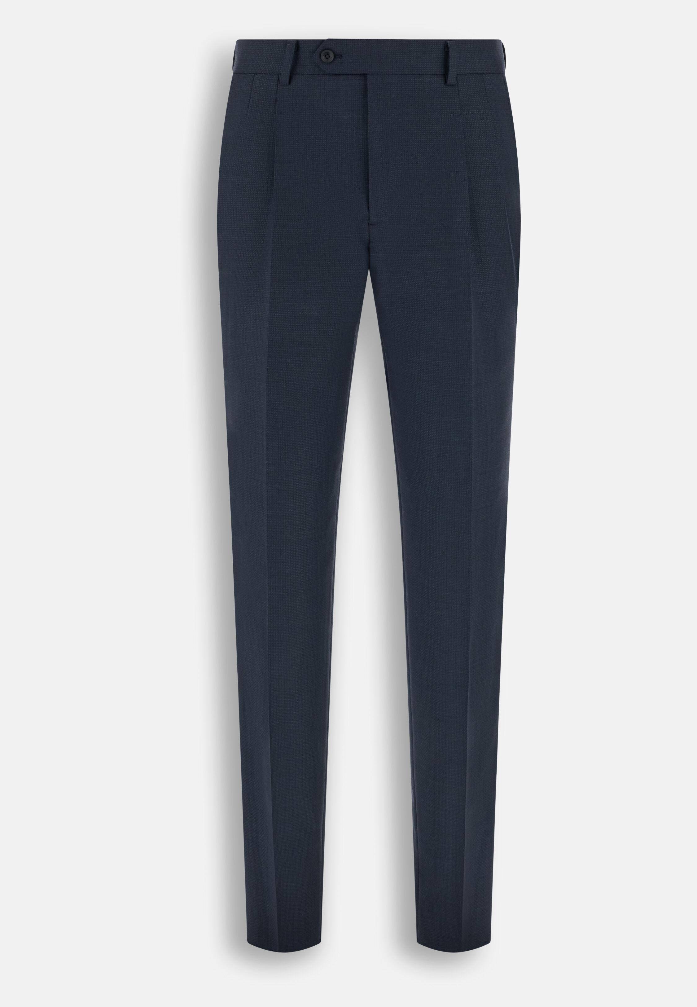بدلة مزدوجة الصدر من الصوف المنقوش أزرق كحلي, Navy blue, large image number 6