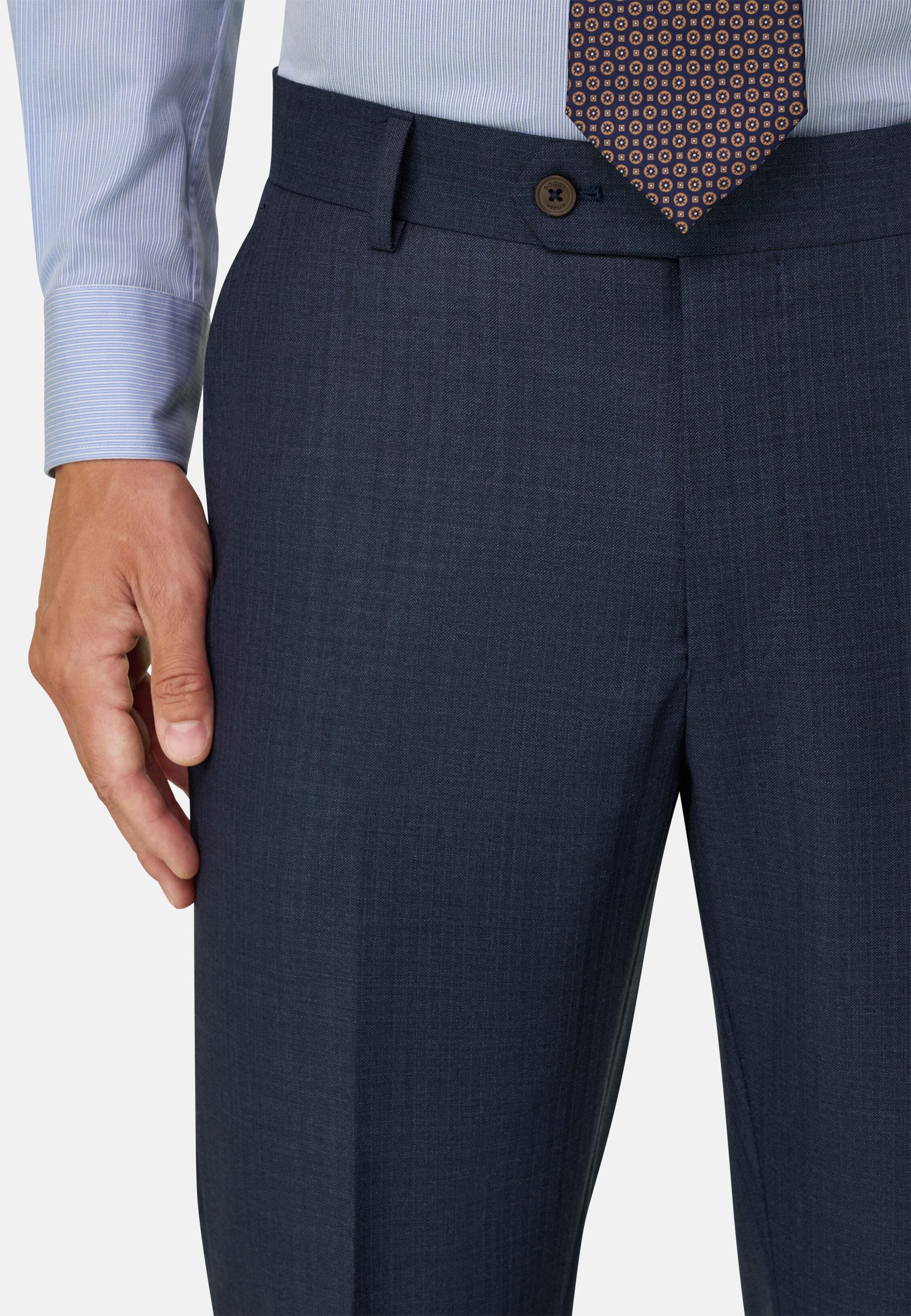 Suit in Pinstripe Wool, Blue, Blue, large image number 1