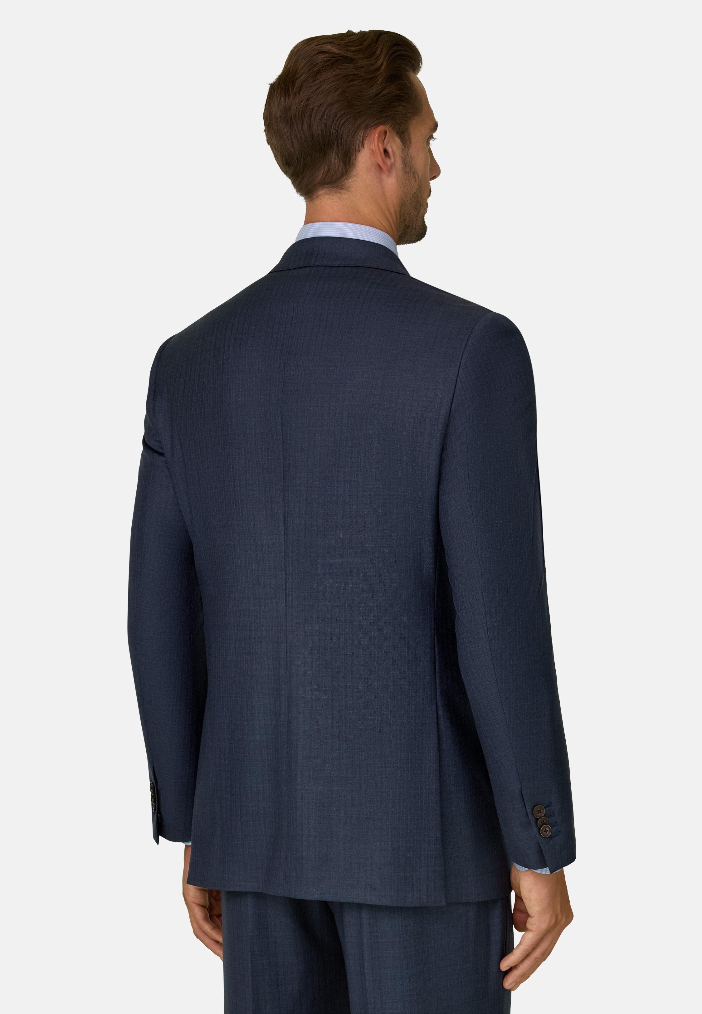 Suit in Pinstripe Wool, Blue, Blue, large image number 3