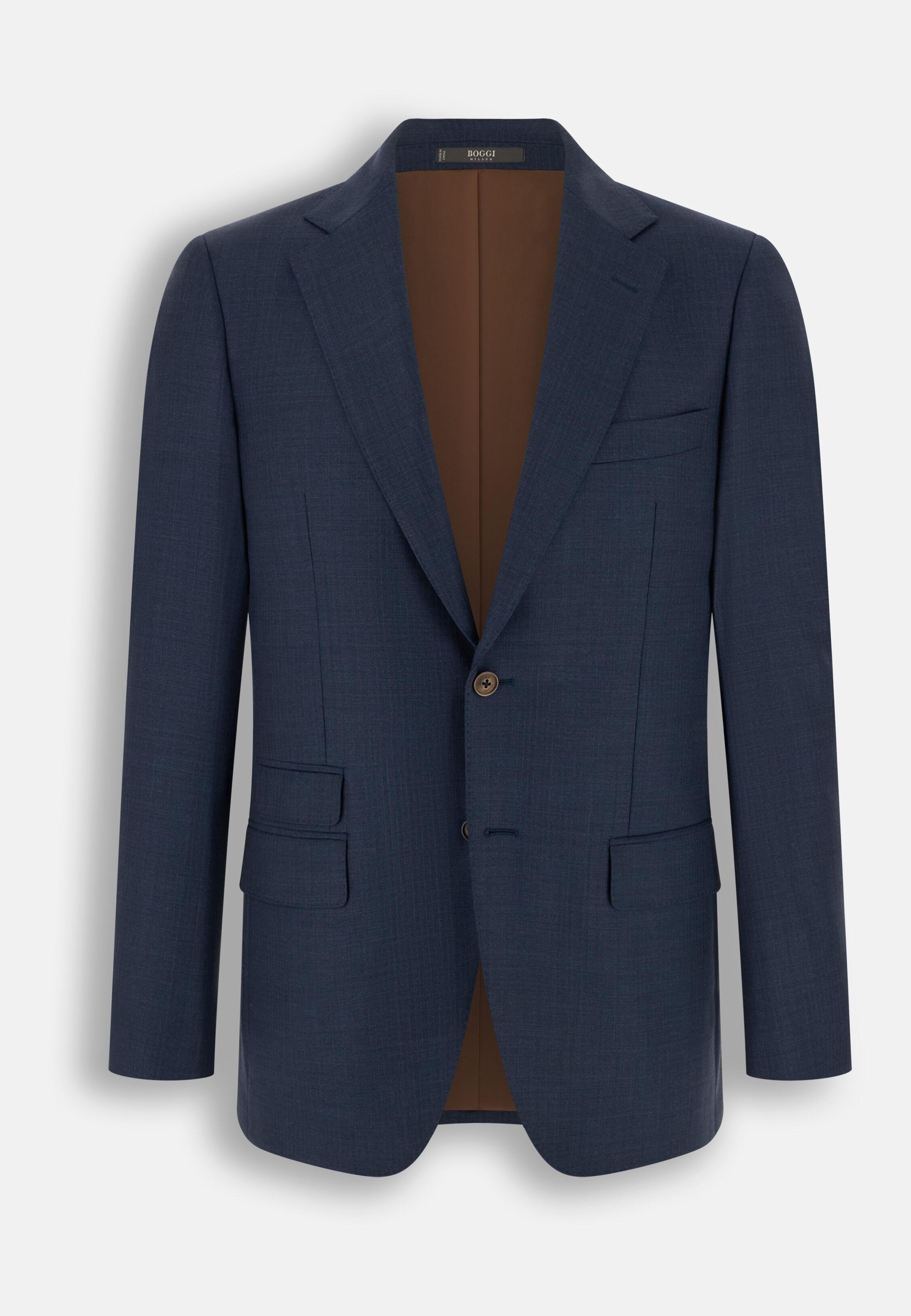 Suit in Pinstripe Wool, Blue, Blue, large image number 5