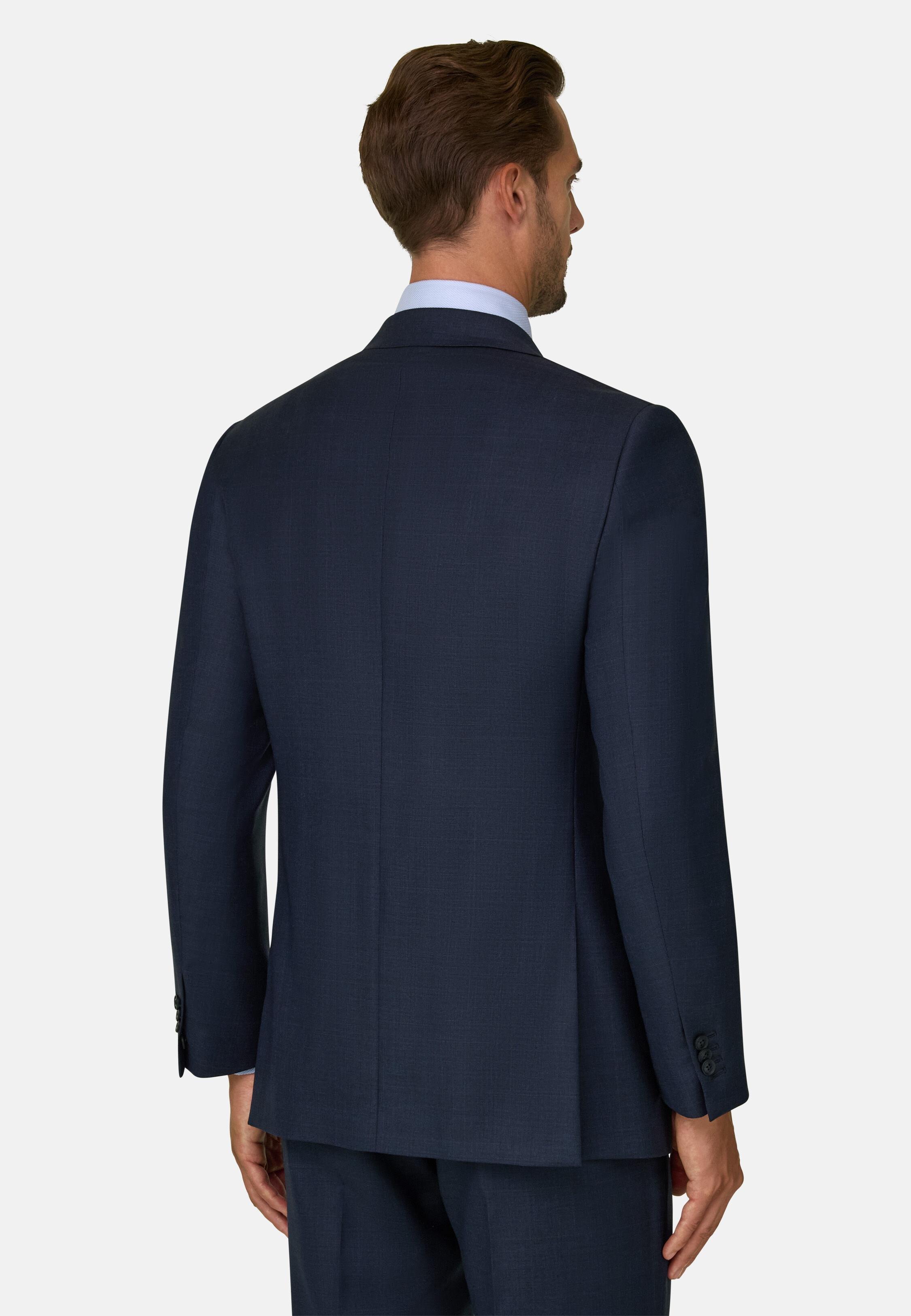 بدلة من الصوف بنقشة مربعات أمير ويلز أزرق كحلي, Navy blue, large image number 3