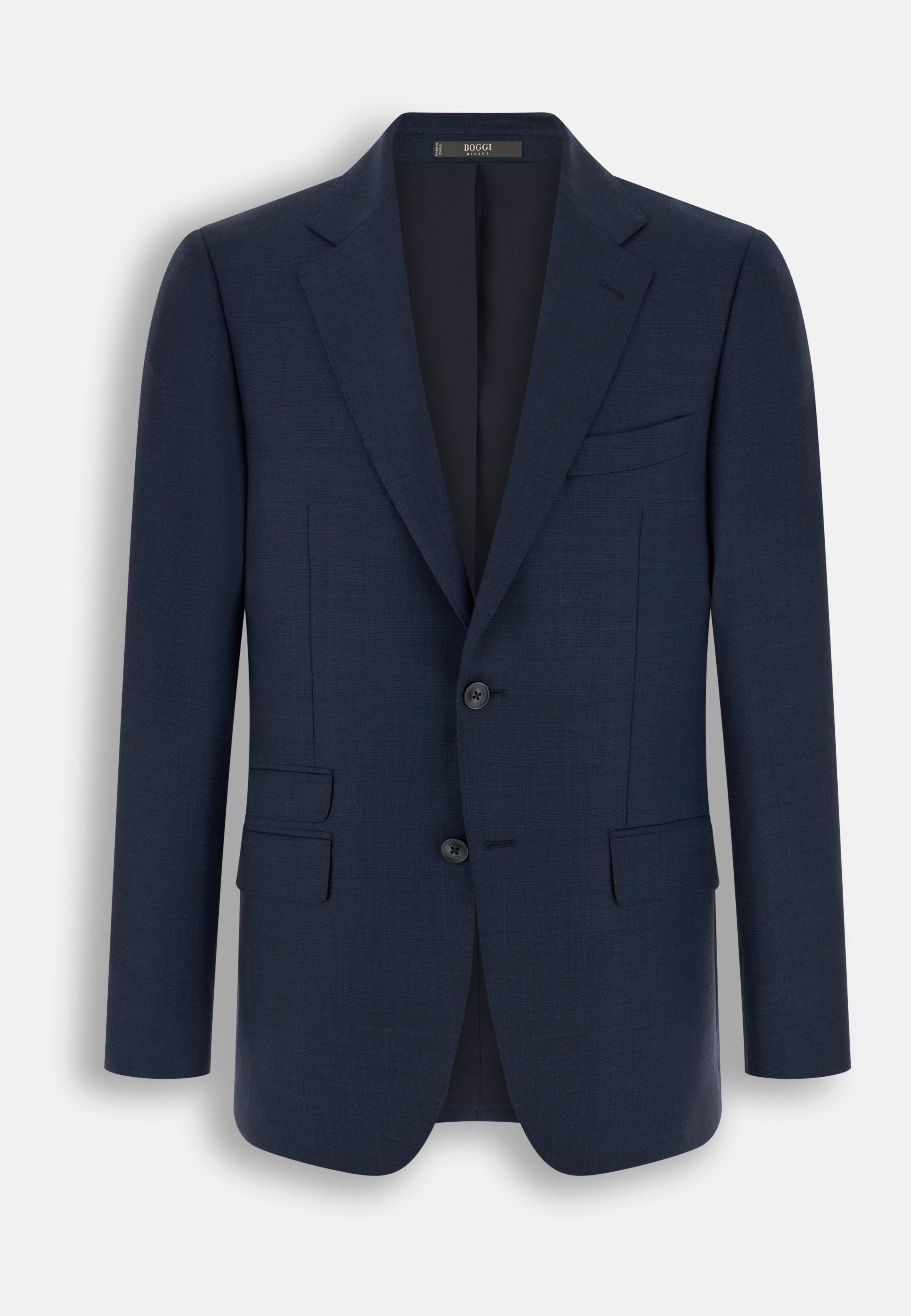 بدلة من الصوف بنقشة مربعات أمير ويلز أزرق كحلي, Navy blue, large image number 5