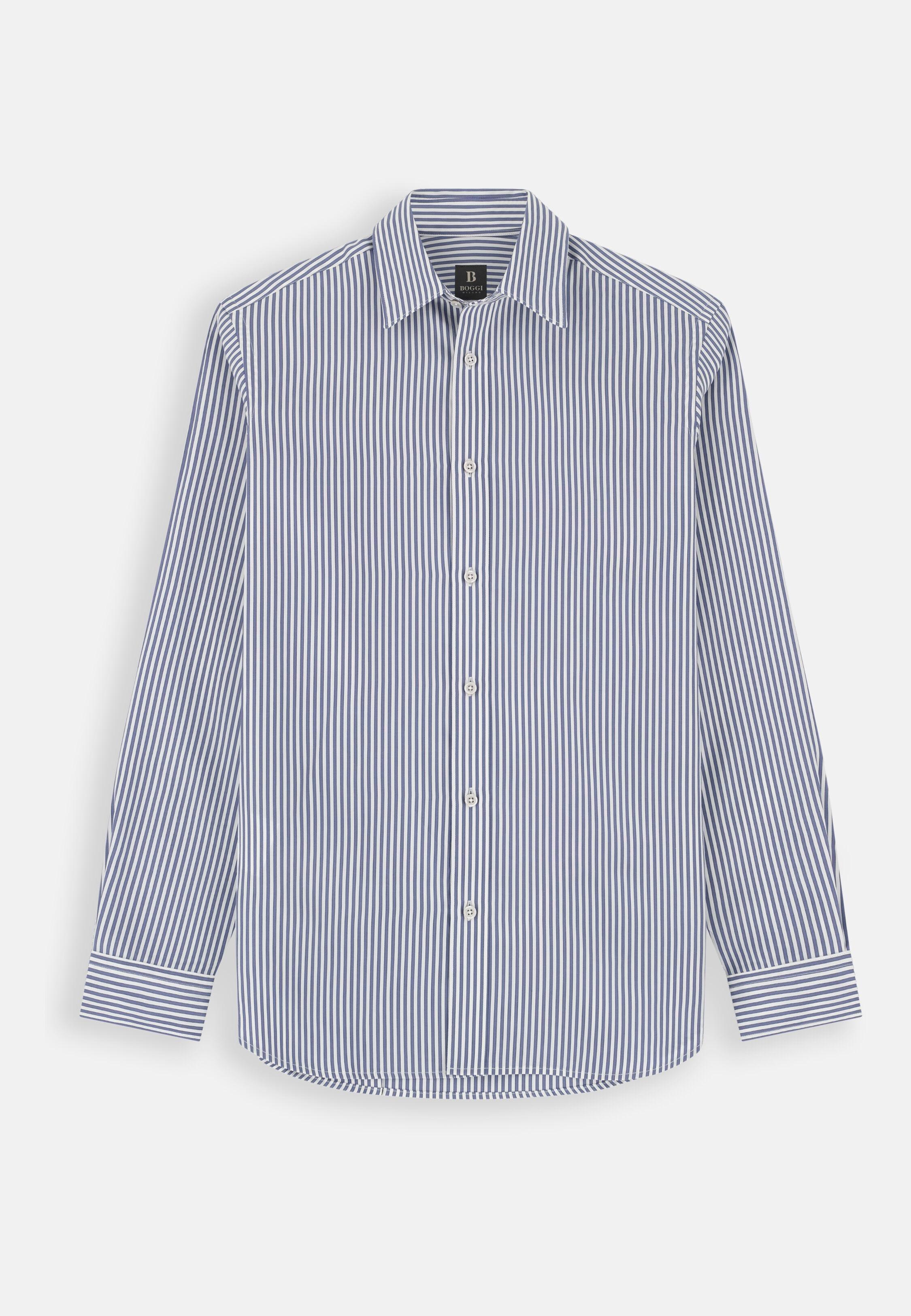 Shirt Striped Poplin Regular Fit Navy blue, Navy blue, large image number 5