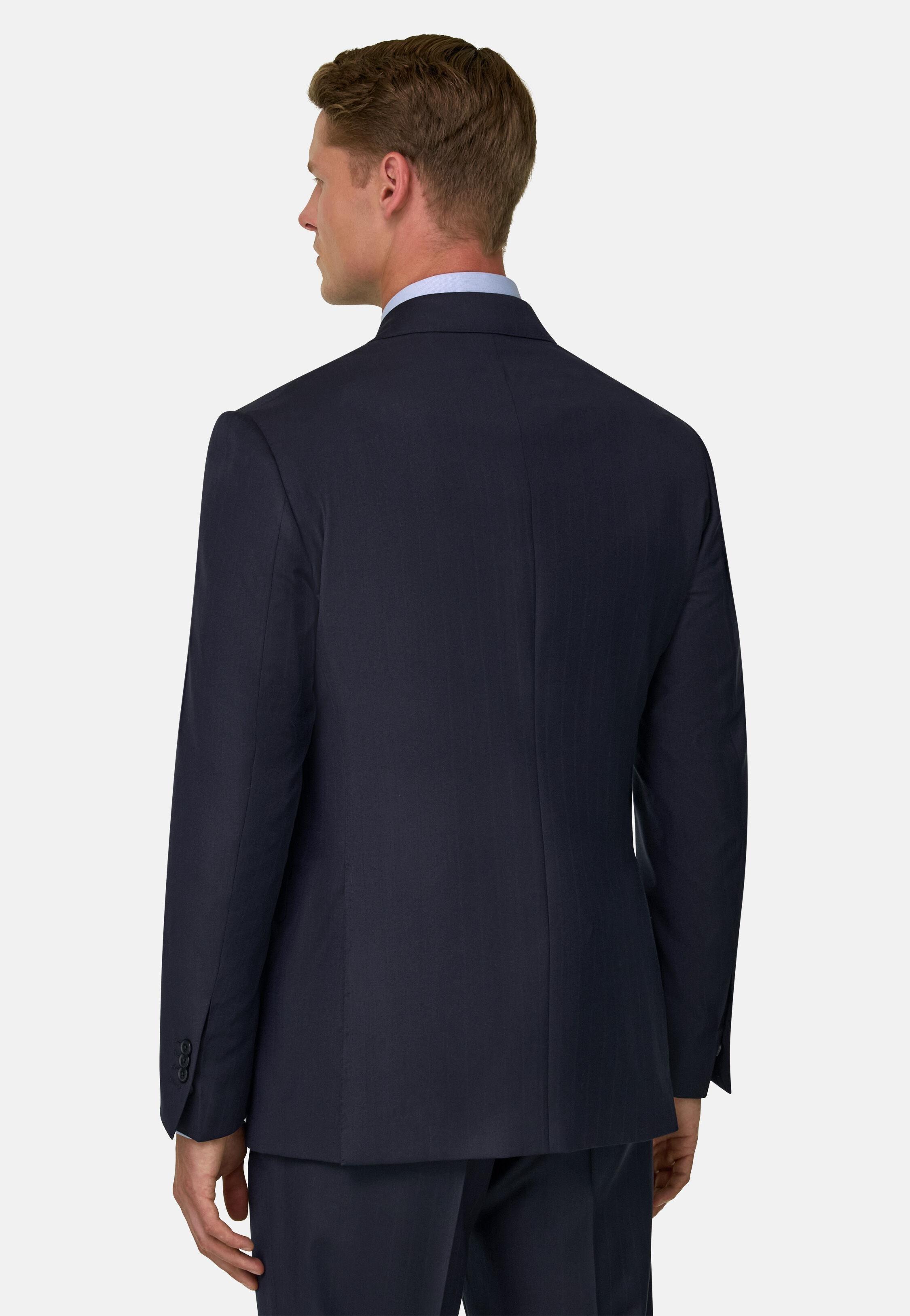 بدلة من صوف S130 بنقشة خطوط رفيعة أزرق كحلي, Navy blue, large image number 2