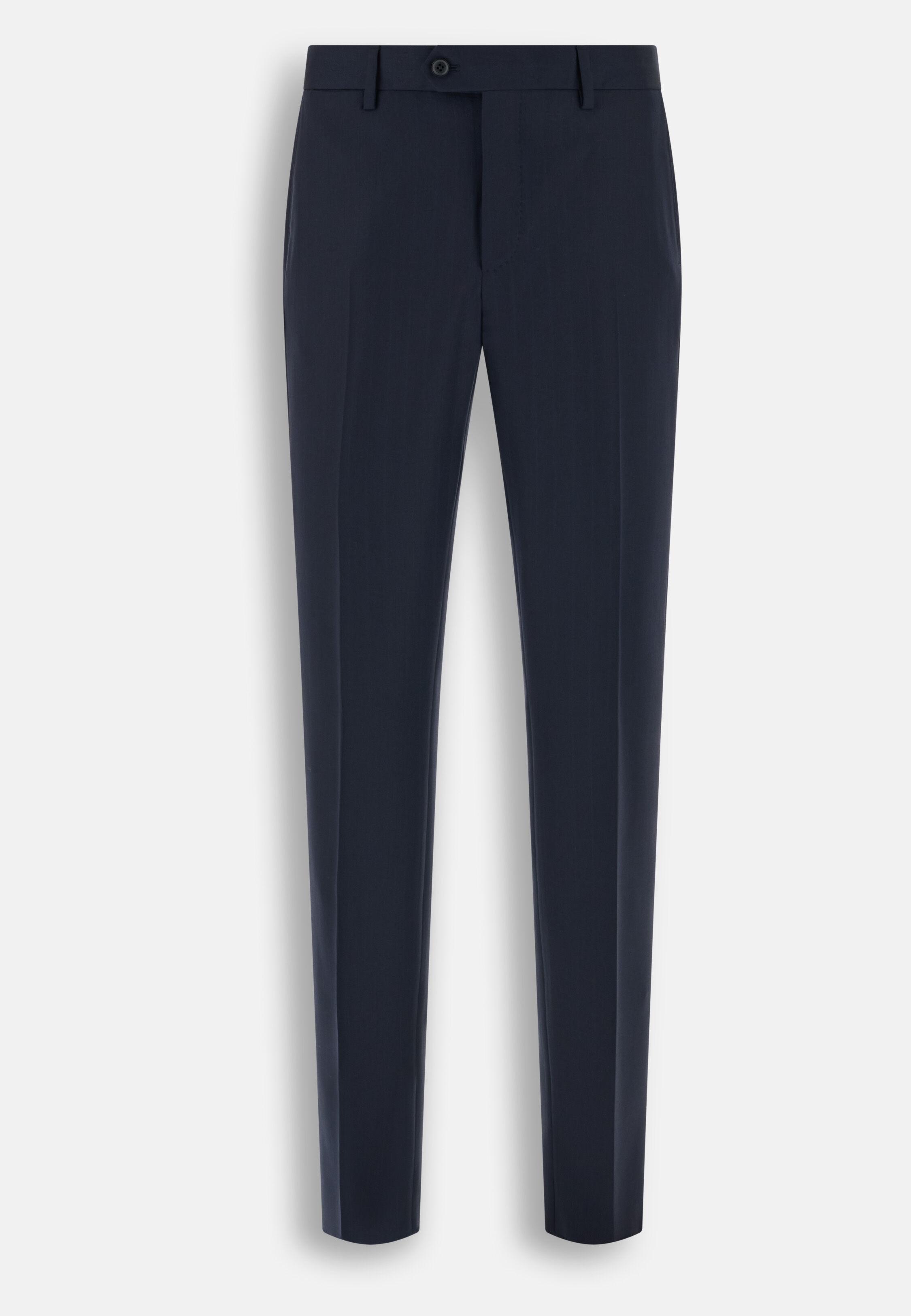 بدلة من صوف S130 بنقشة خطوط رفيعة أزرق كحلي, Navy blue, large image number 5
