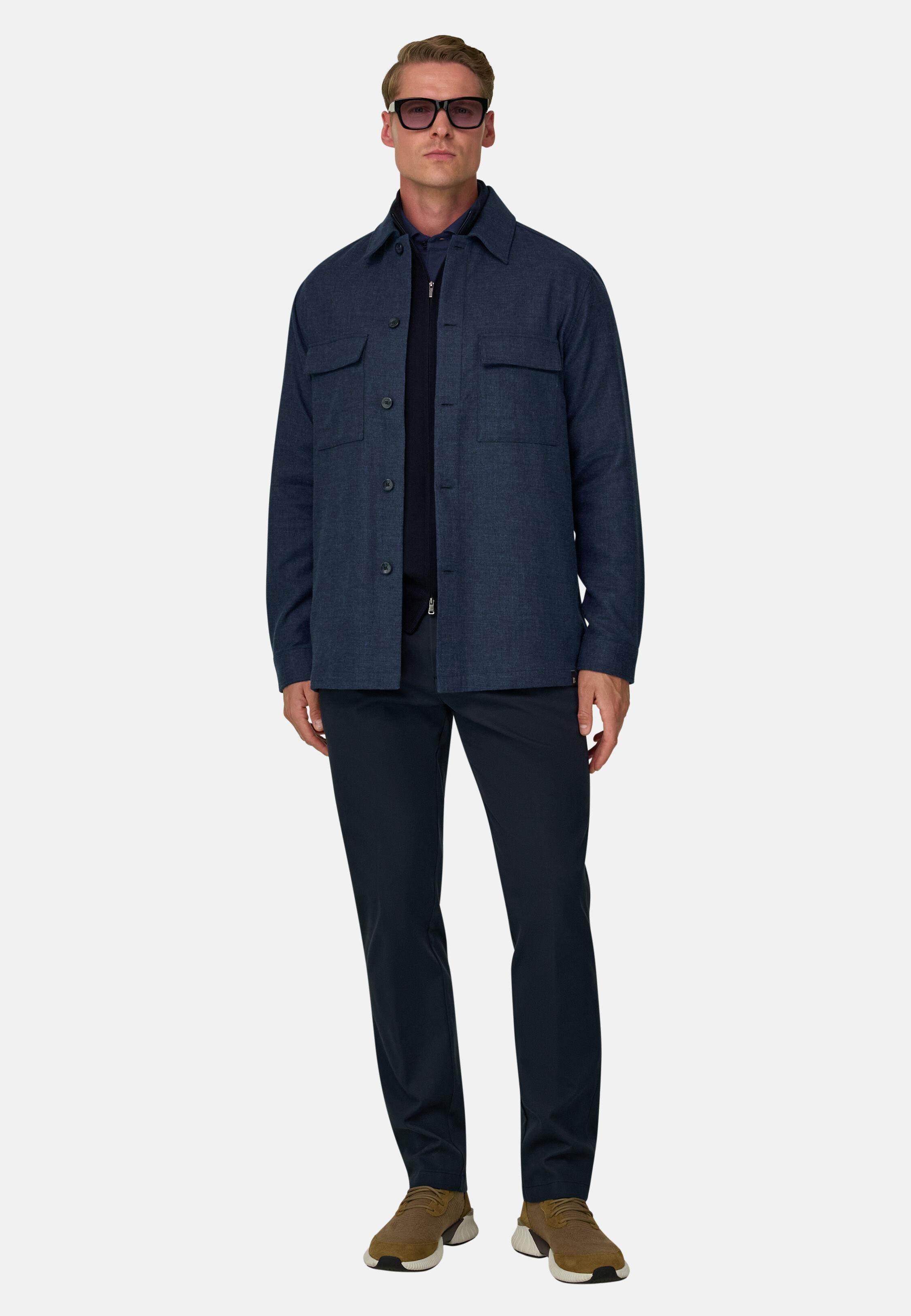 Overshirt in Double-Face Denim Navy blue, Navy blue, medium