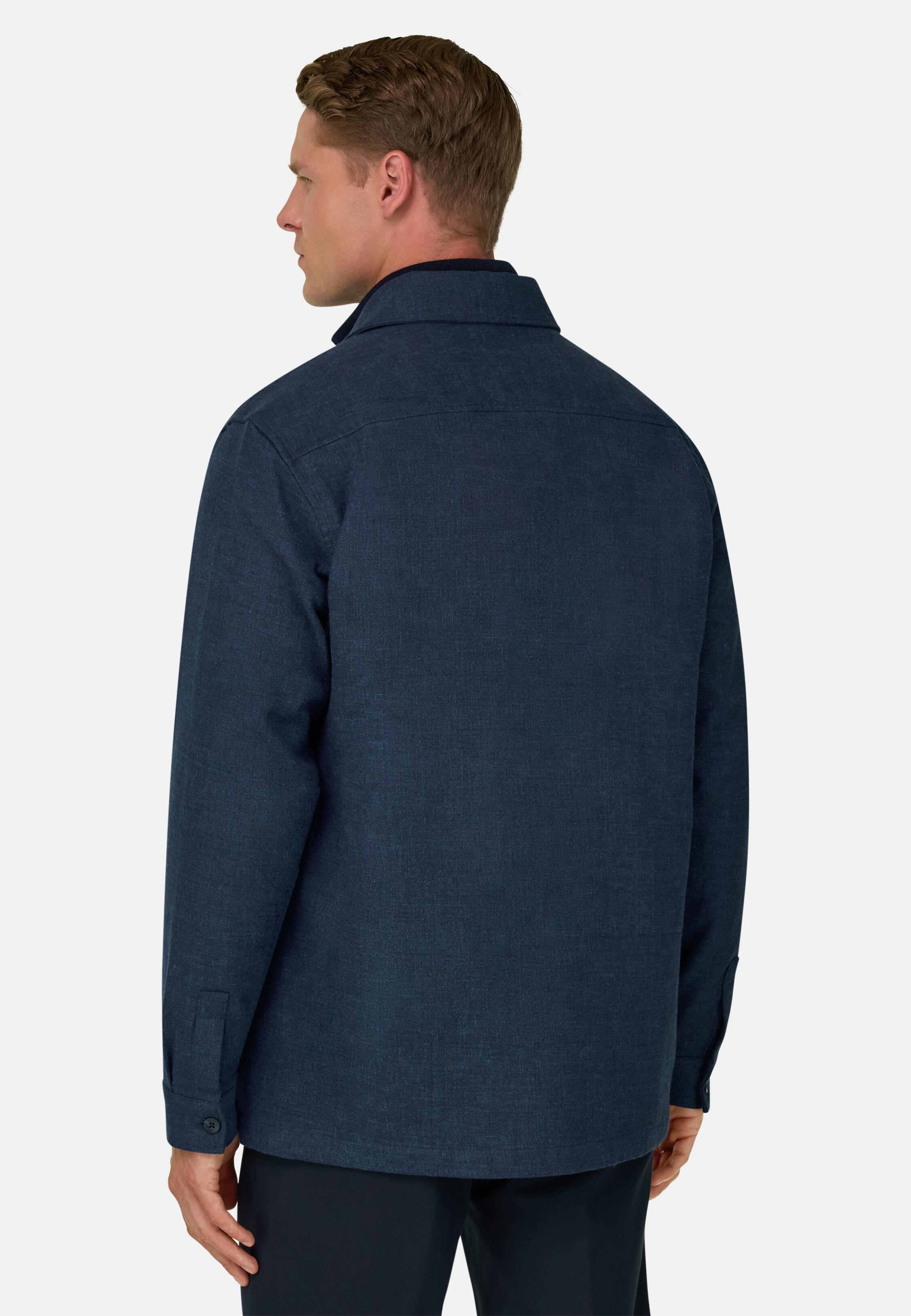Overshirt in Double-Face Denim Navy blue, Navy blue, large image number 4
