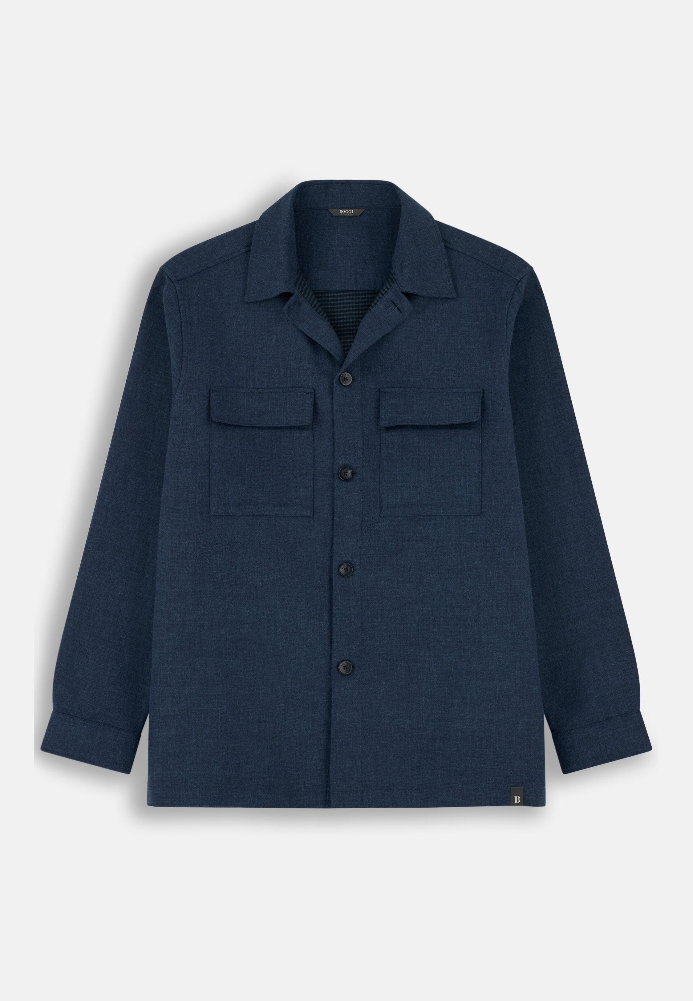 Overshirt in Double-Face Denim Navy blue, Navy blue, large image number 5
