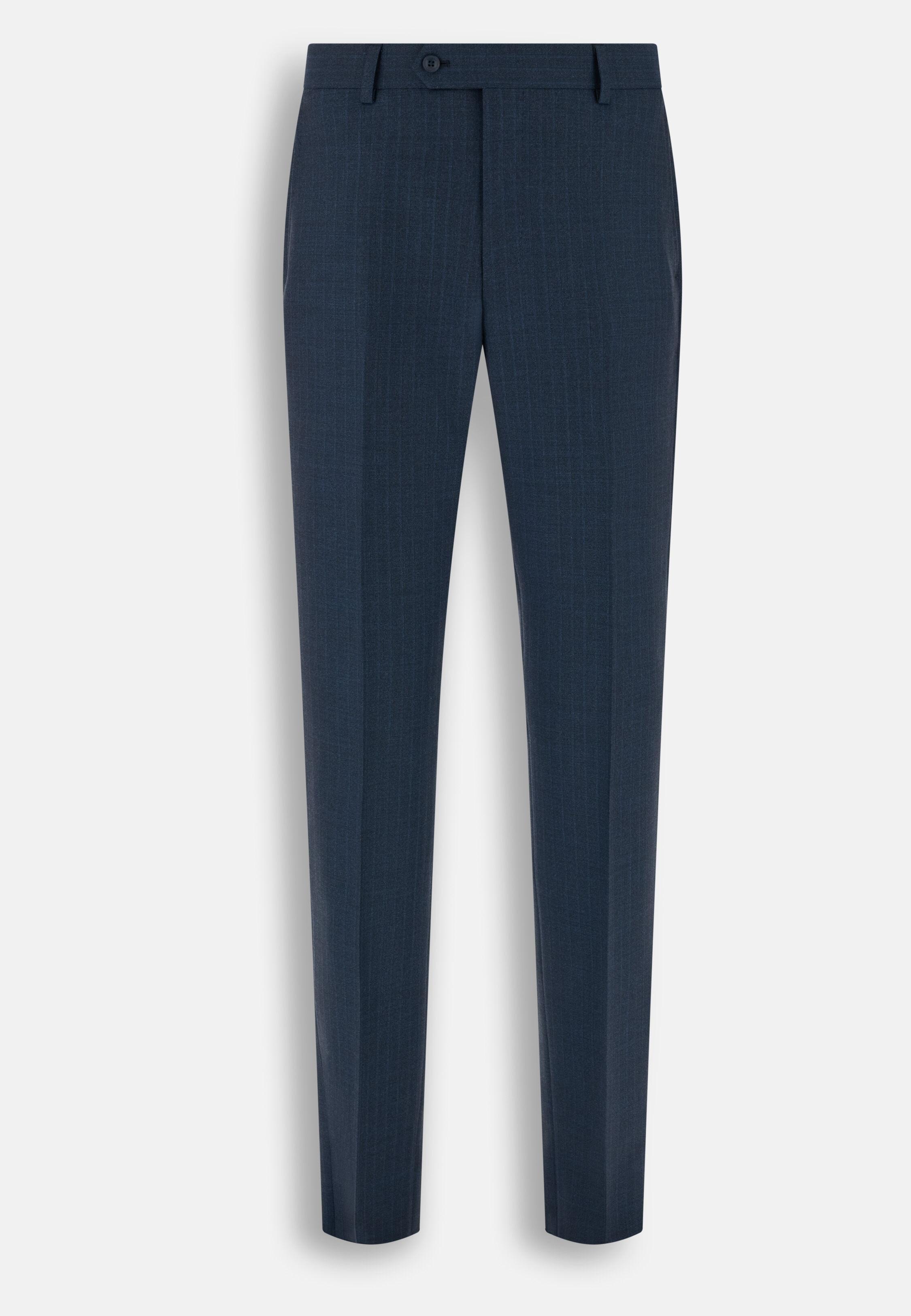 Suit in Super 130 Wool Pinstripe, Blue, Blue, large image number 6