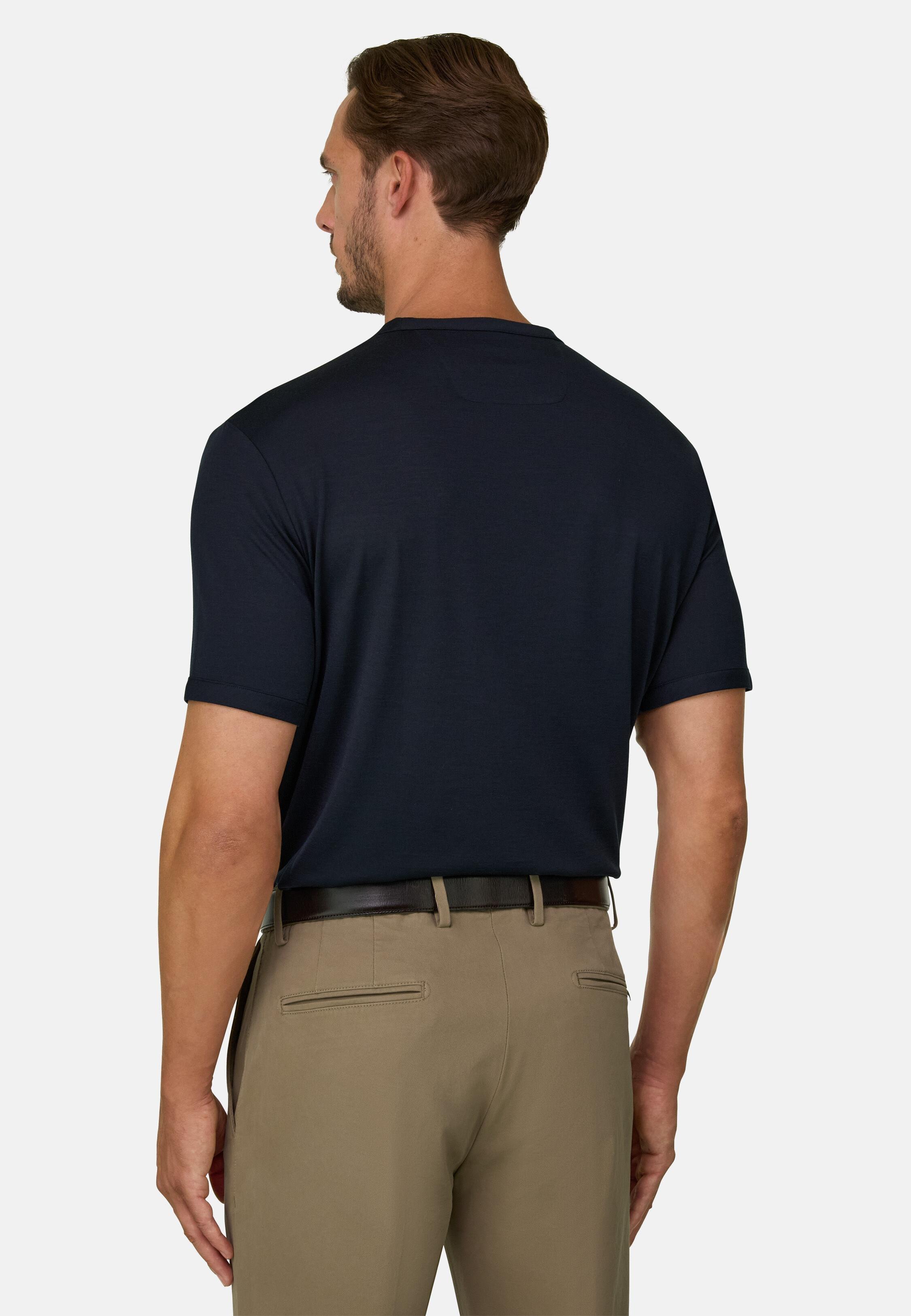 تي شيرت من جيرسيه الصوف Wooltech أزرق كحلي, Navy blue, medium