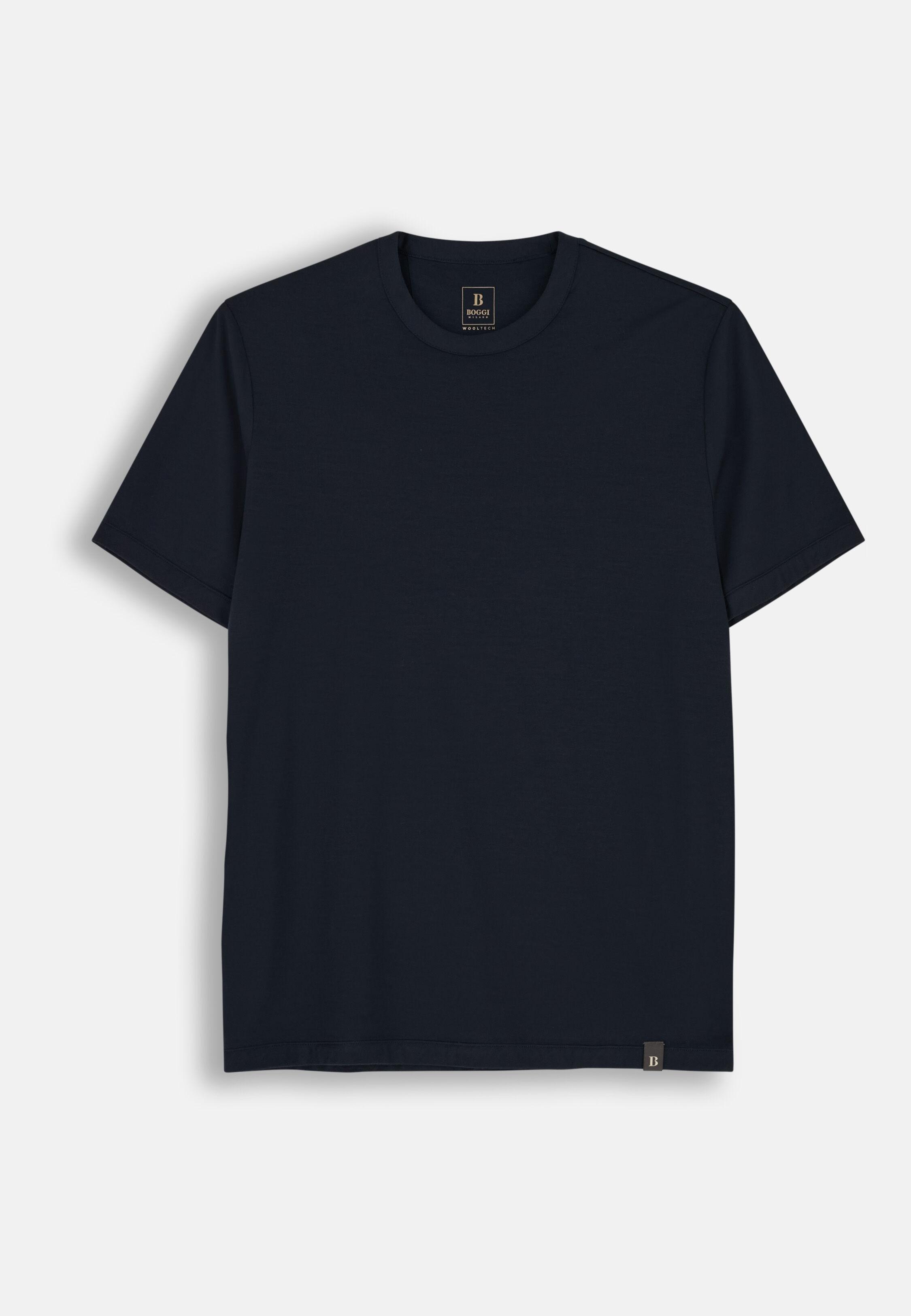 تي شيرت من جيرسيه الصوف Wooltech أزرق كحلي, Navy blue, large image number 4