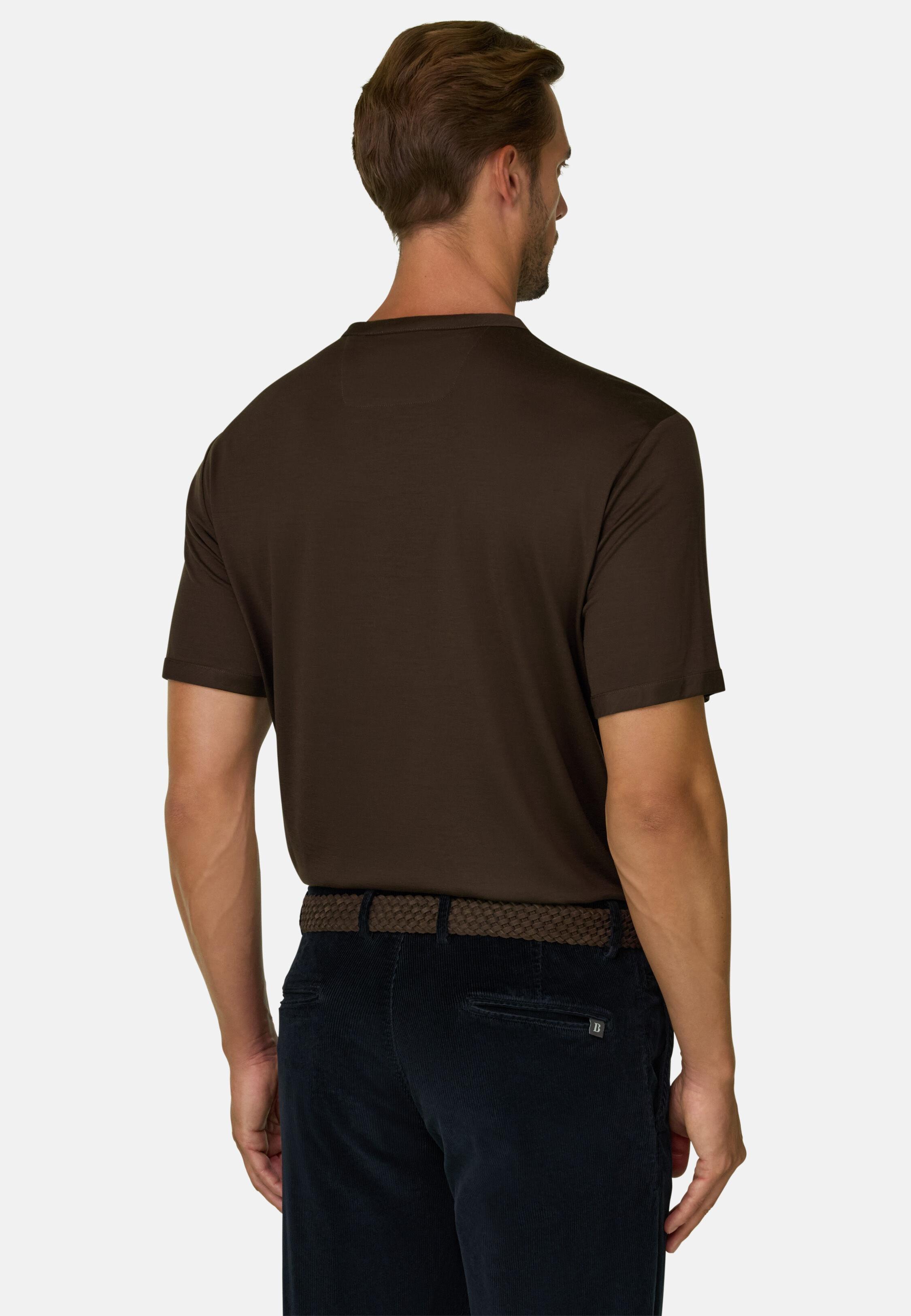 T-Shirt in Wool Jersey Wooltech Dark brown, Dark brown, large image number 5