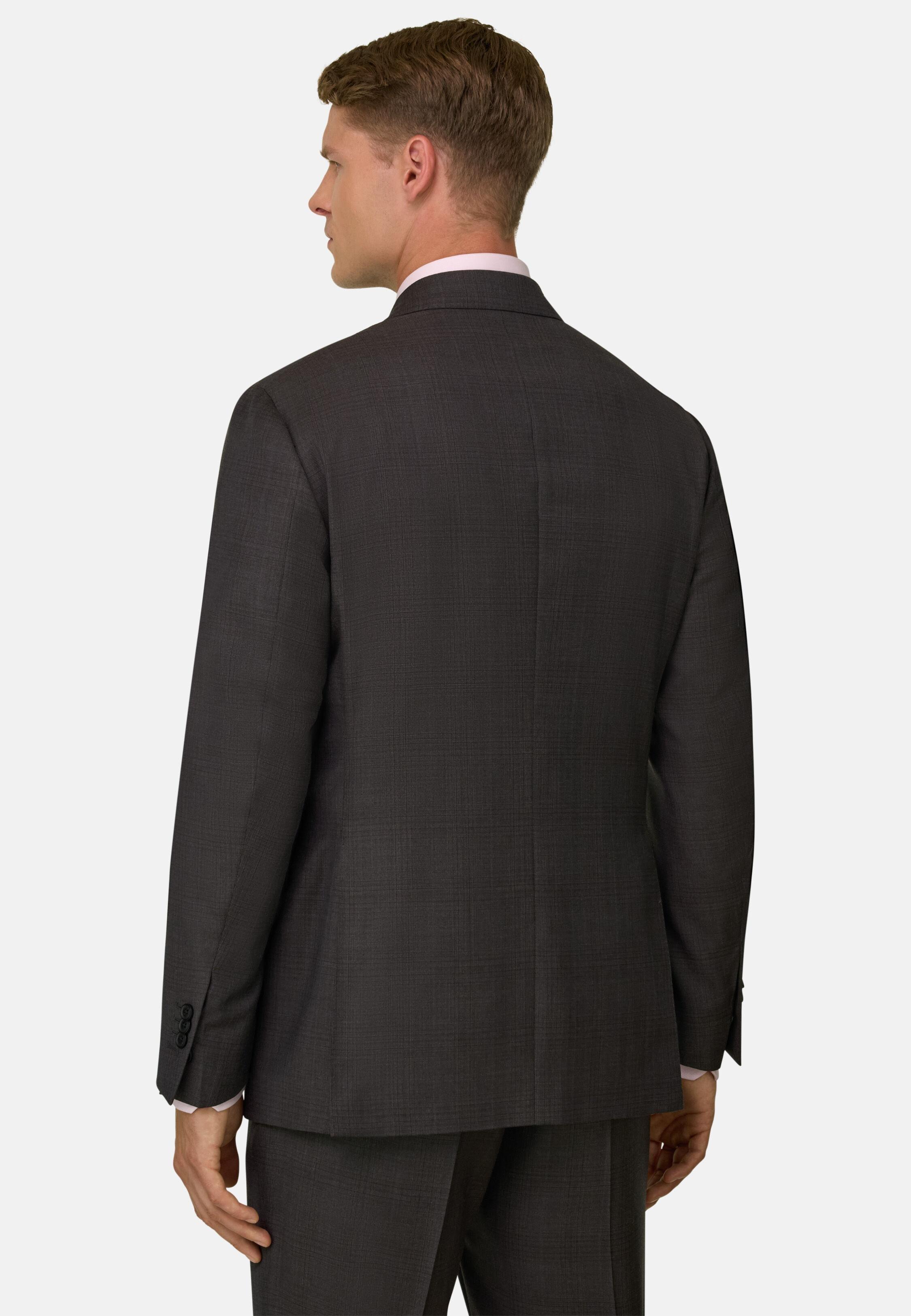 Suit Prince of Wales Check in Superfine Wool, Dark Grey, Dark Grey, large image number 3