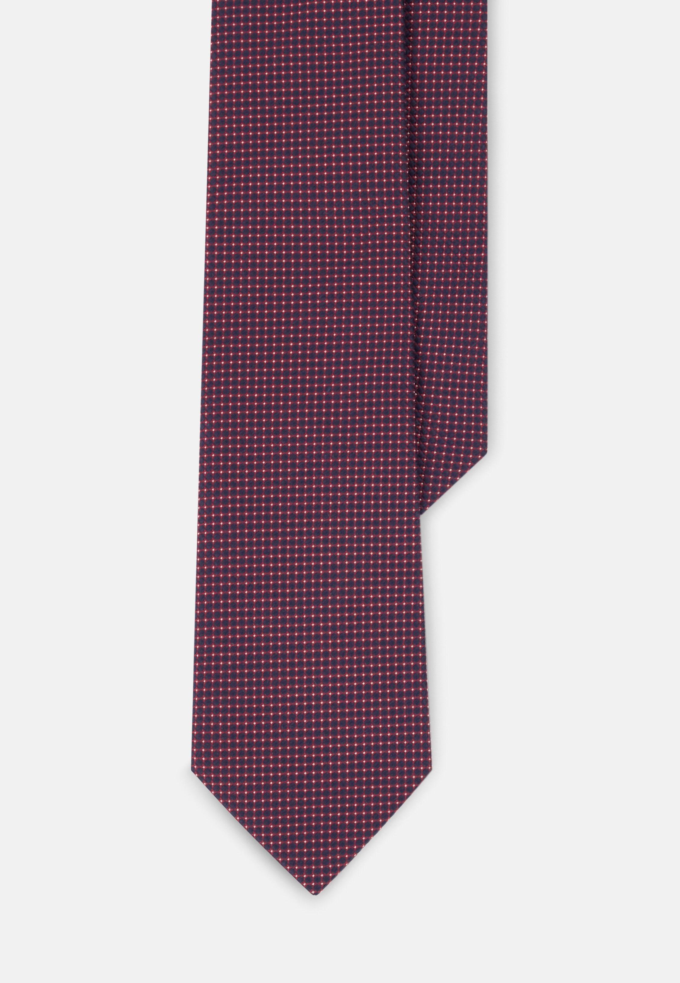 Tie Jacquard Geometric Motif Silk, Red, Red, large image number 1