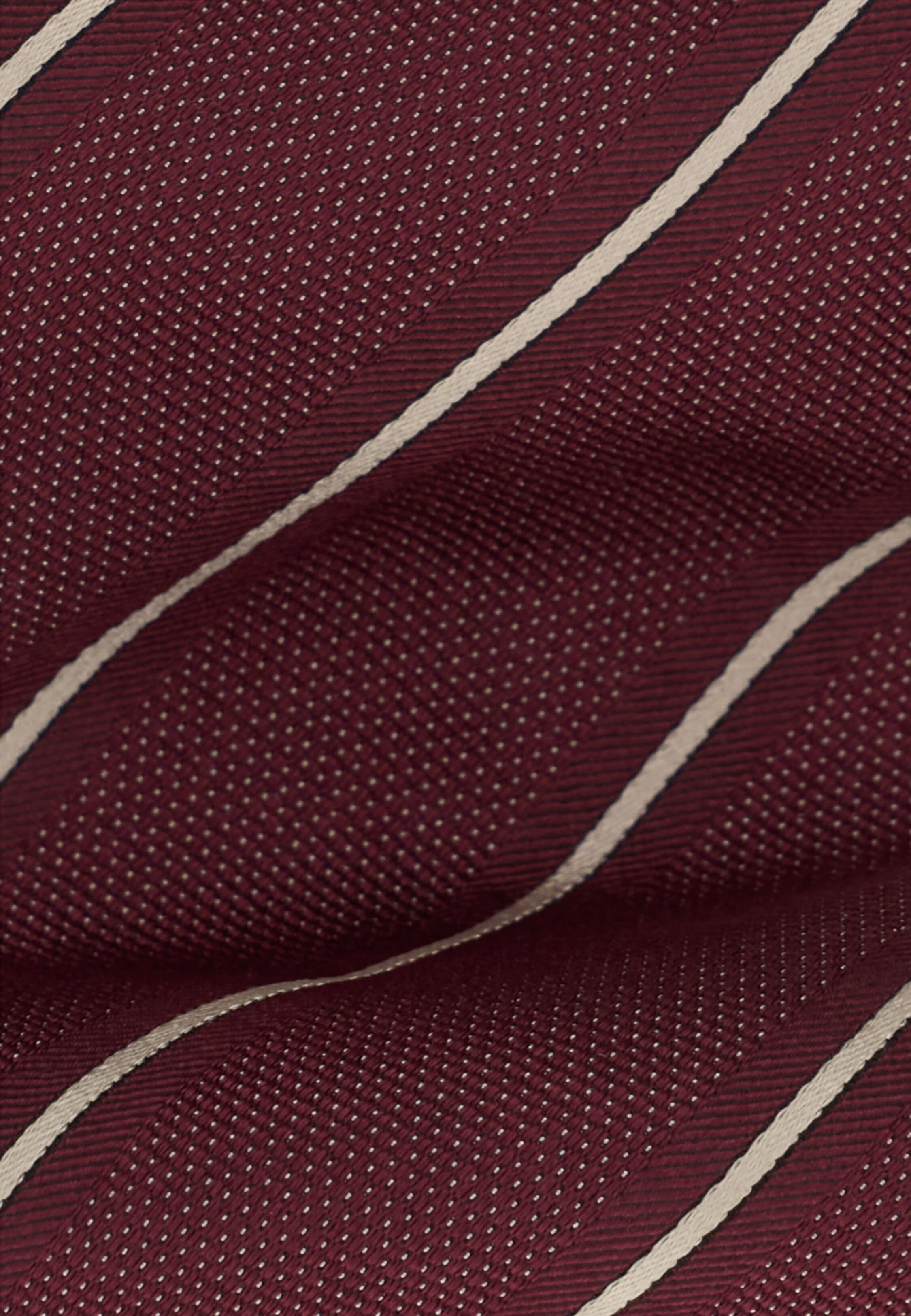 Tie Jacquard Striped Motif In Silk Burgundy, Burgundy, medium