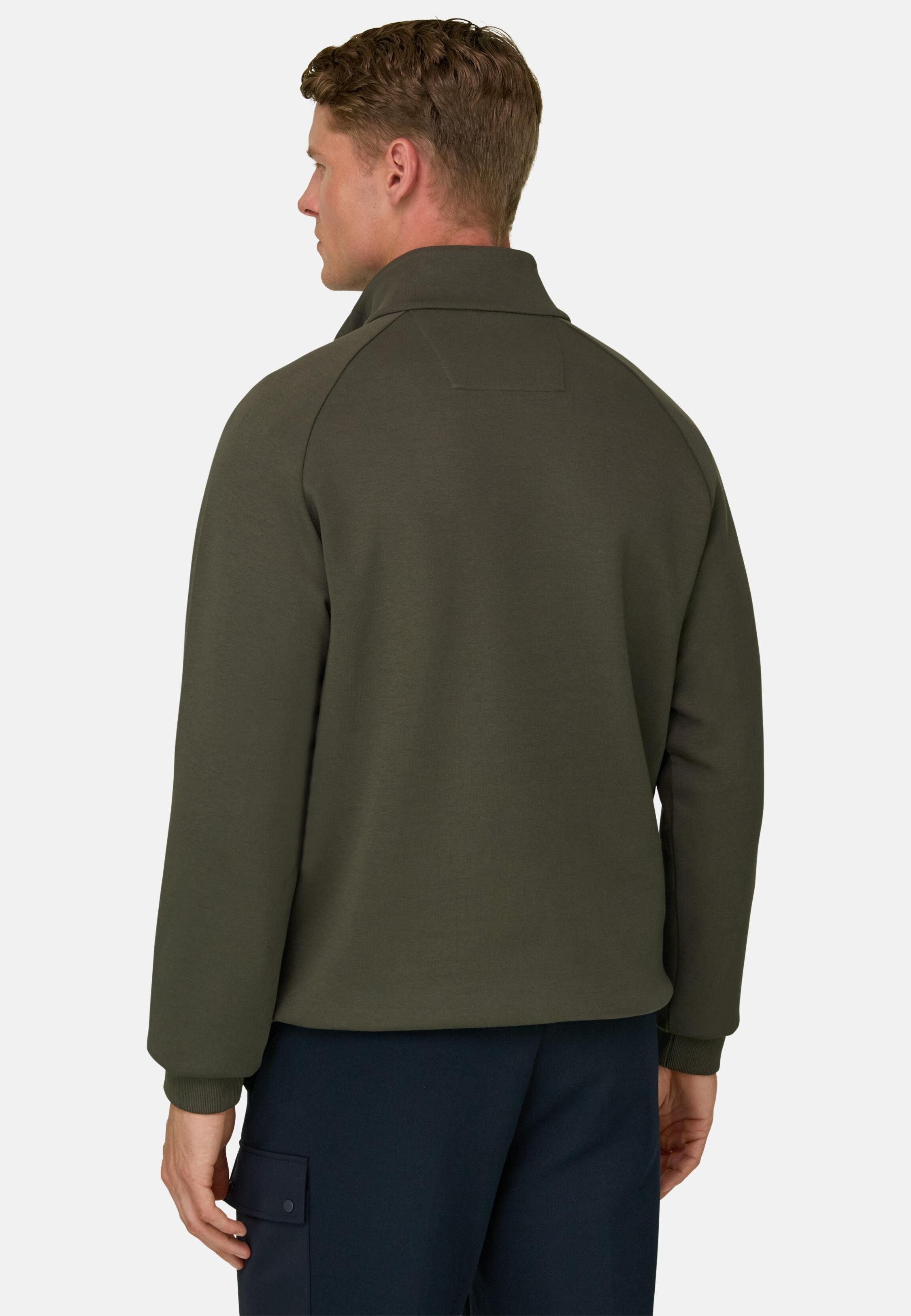 سويت شيرت بسحاب ربع من مزيج القطن سكوبا B Tech أخضر عسكري, Military Green, medium