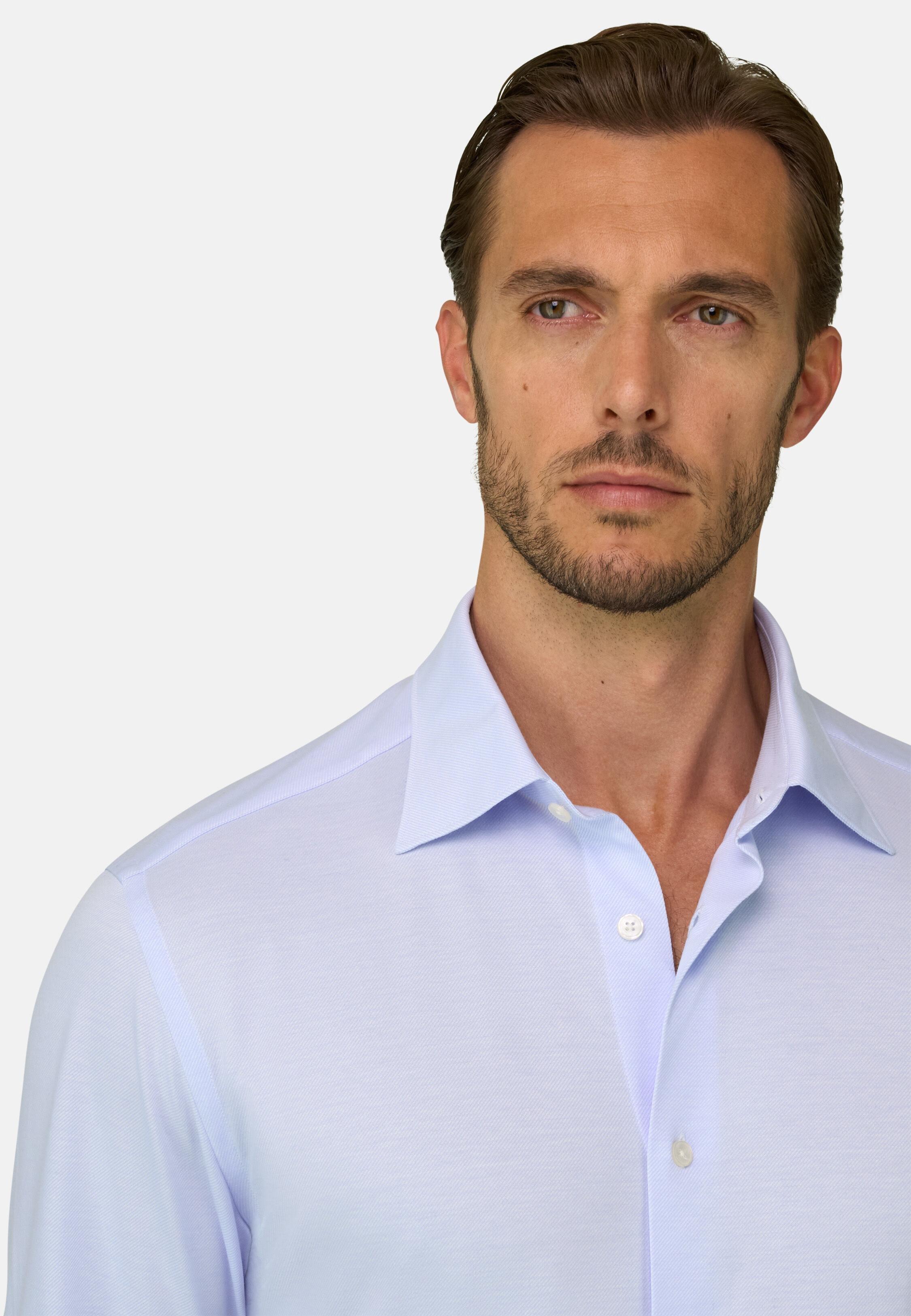 قميص بولو من جيرسيه ياباني تويل بقصة عادية أزرق فاتح, Light Blue, large image number 2