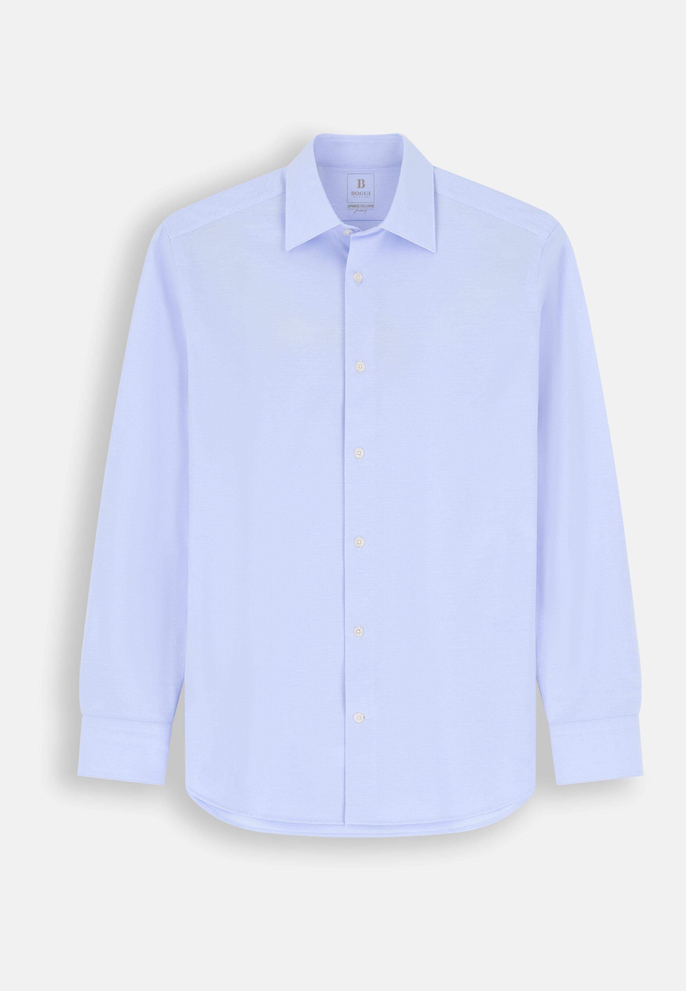 قميص بولو من جيرسيه ياباني تويل بقصة عادية أزرق فاتح, Light Blue, large image number 6