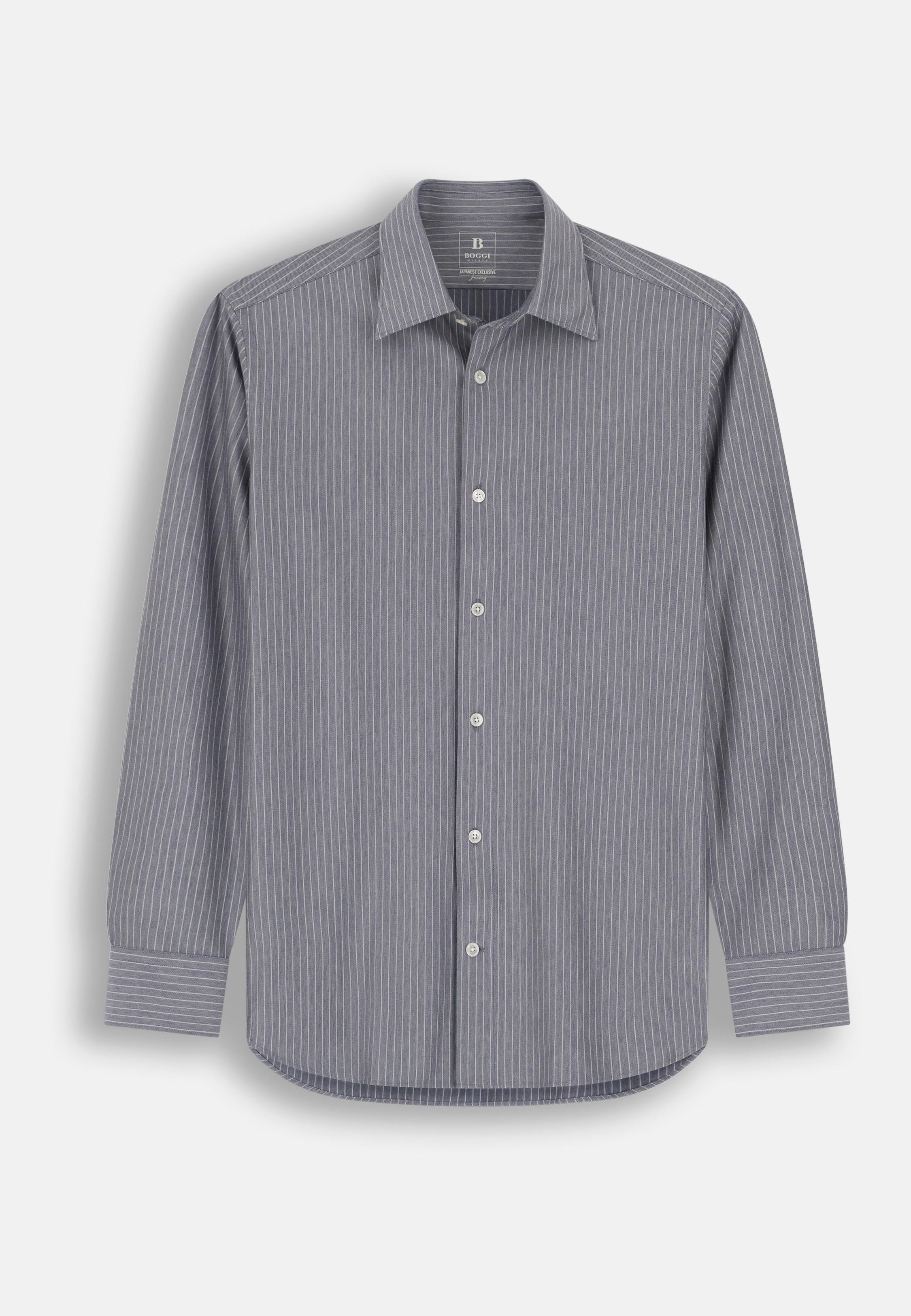 Polo Shirt Striped Japanese Jersey Regular Fit, Navy Blue, Navy blue, large image number 5