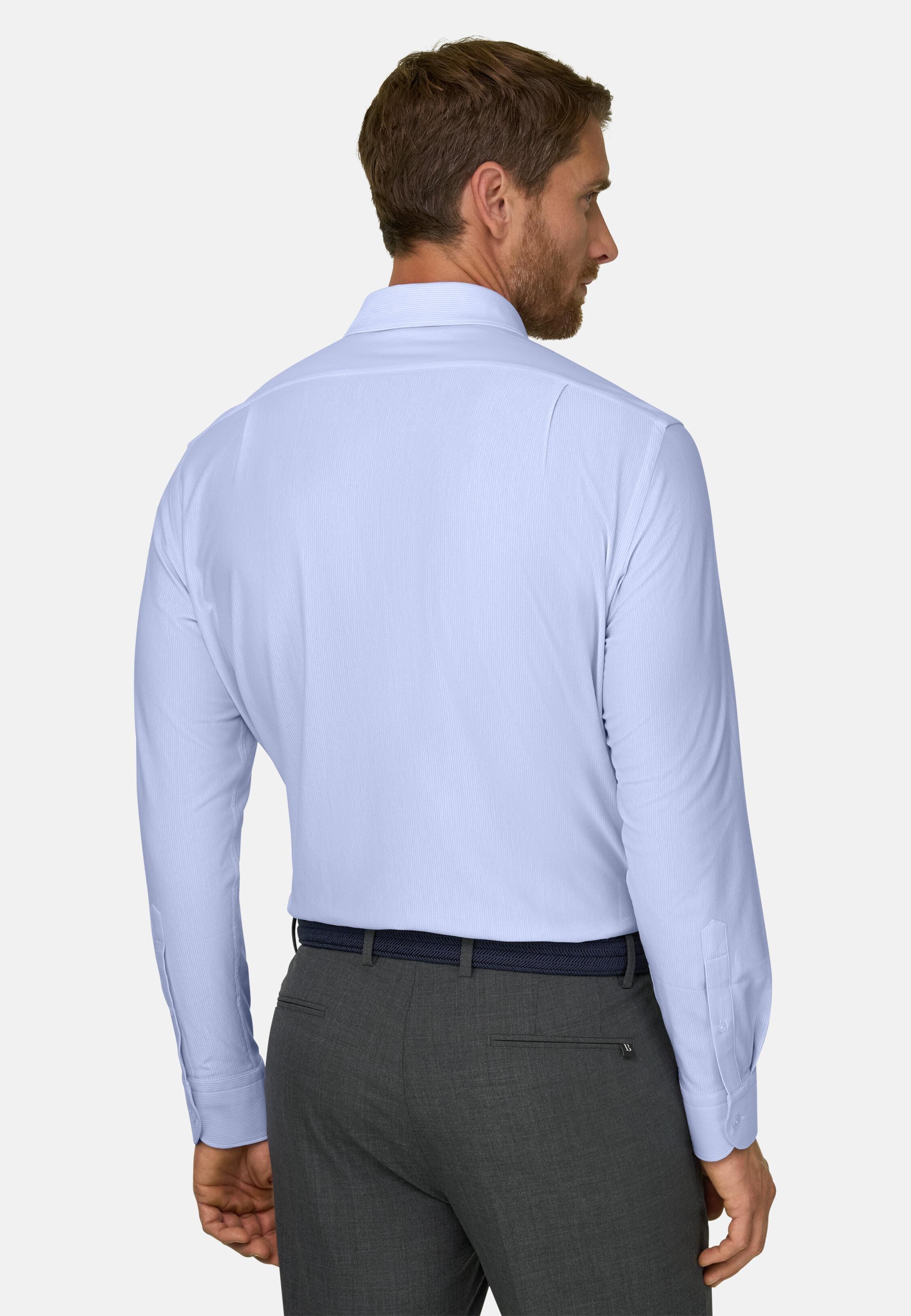 Polo Shirt Striped Japanese Jersey Regular Fit Light Blue, Light Blue, large image number 4
