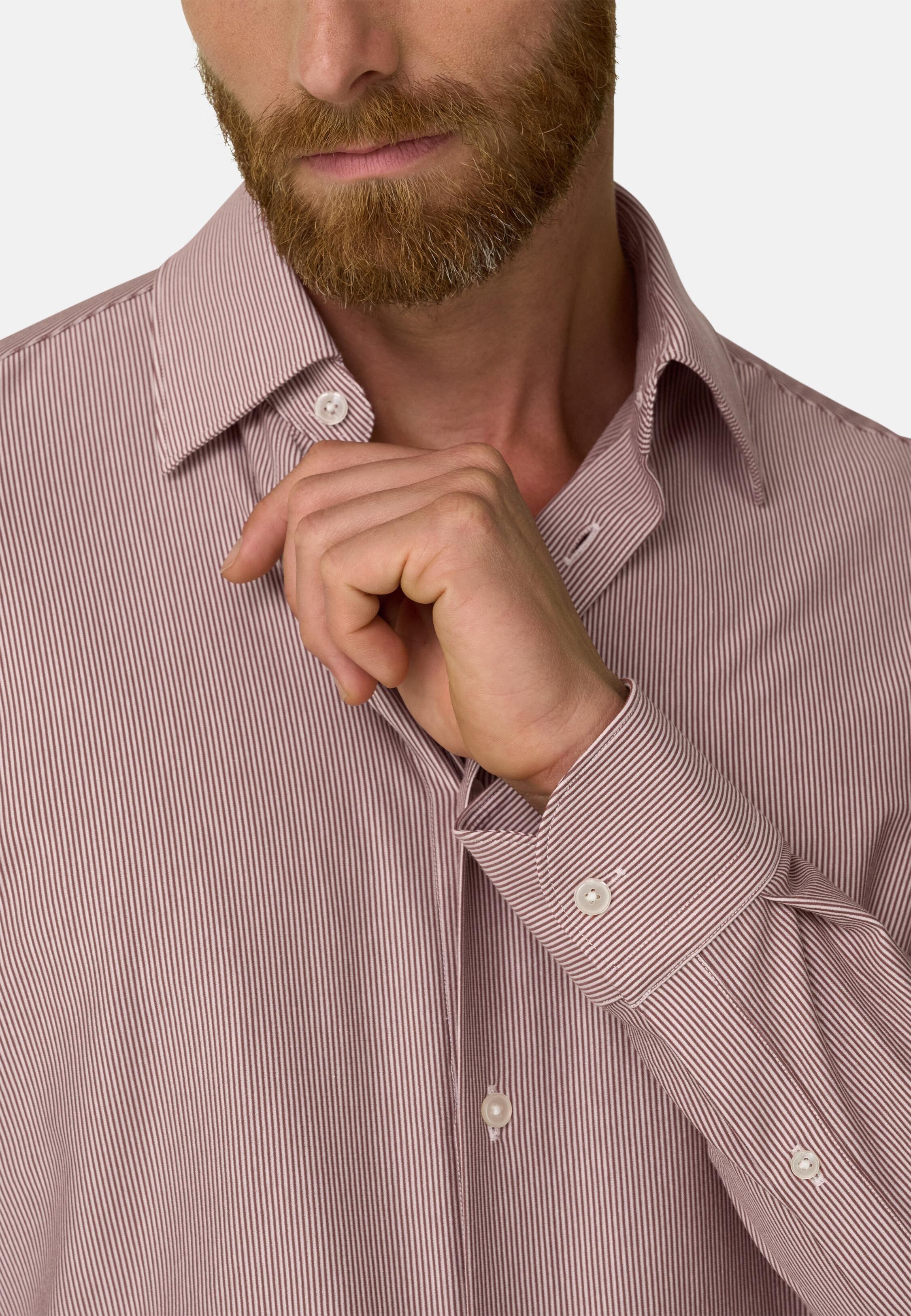 Polo Shirt Striped Japanese Jersey Regular Fit Red, Burgundy, medium